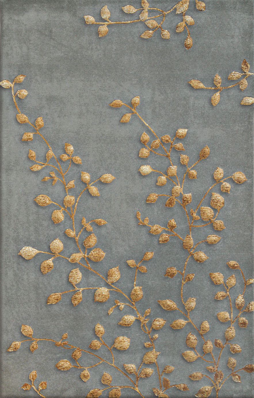 Burnished Leaves Blue Handmade Rug