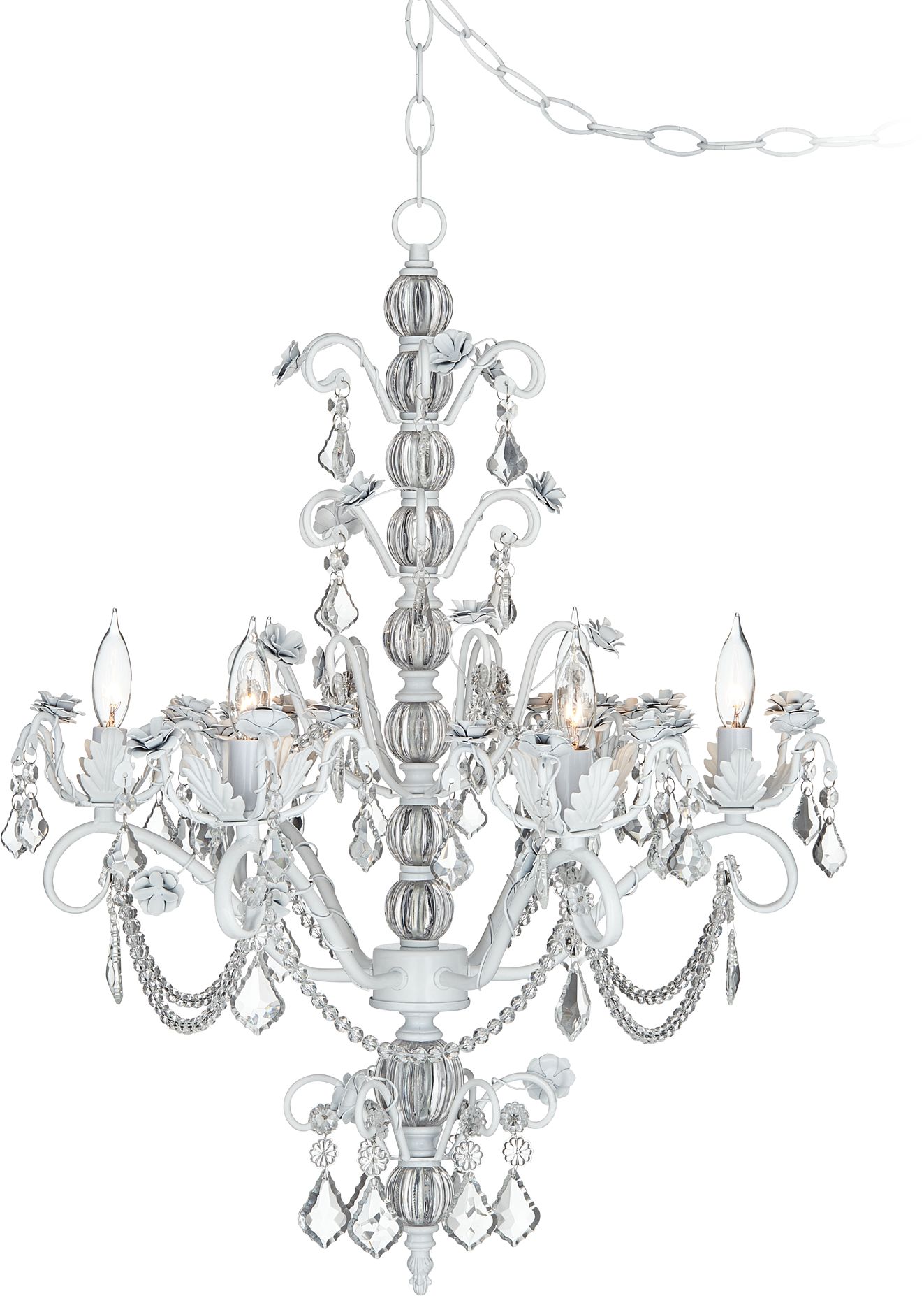 Kathy Ireland Dorset Swag Plug-In Style 6-Light Chandelier