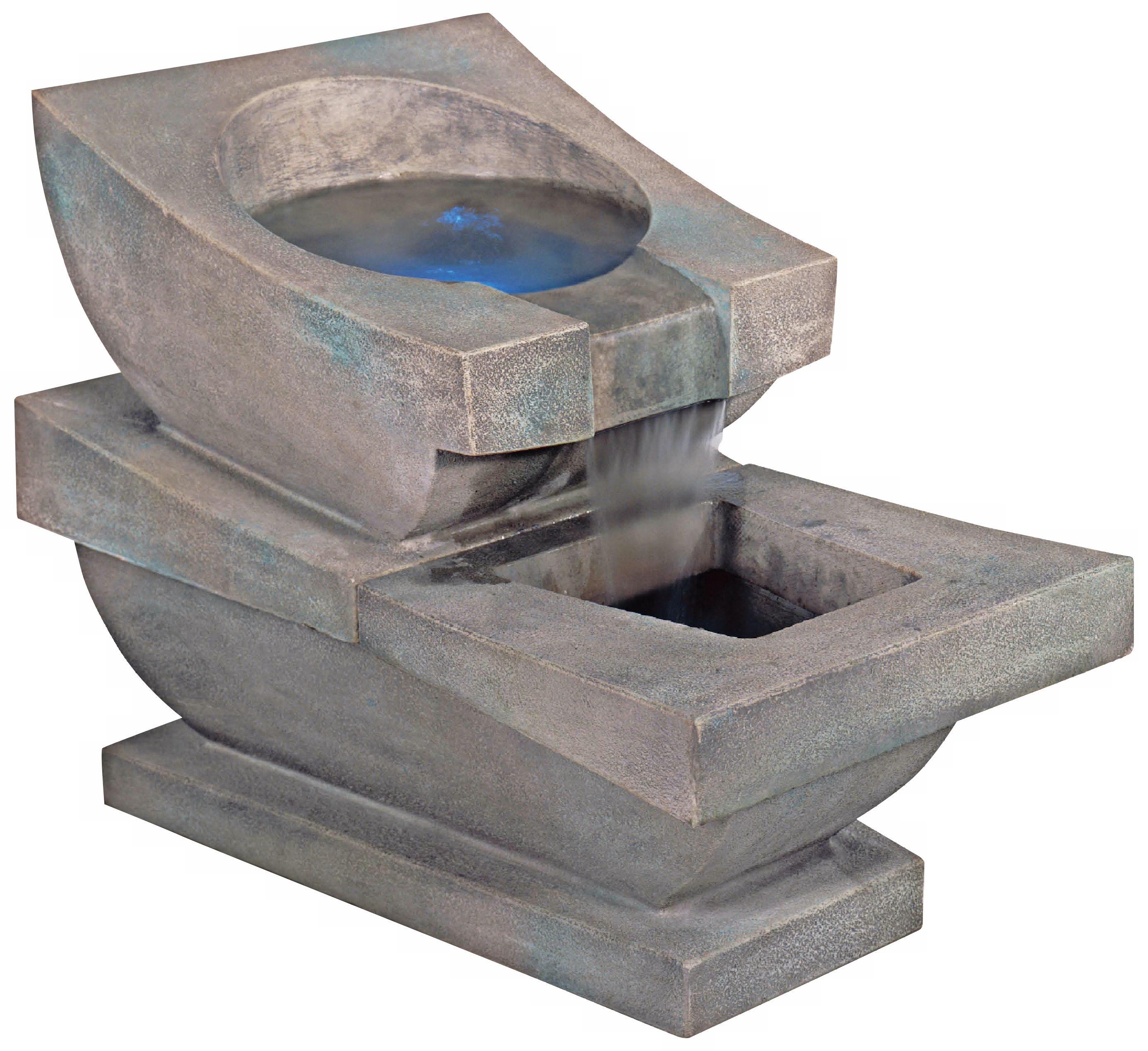 Henri Studios Prairie Spill Basin with LED Light Fountain