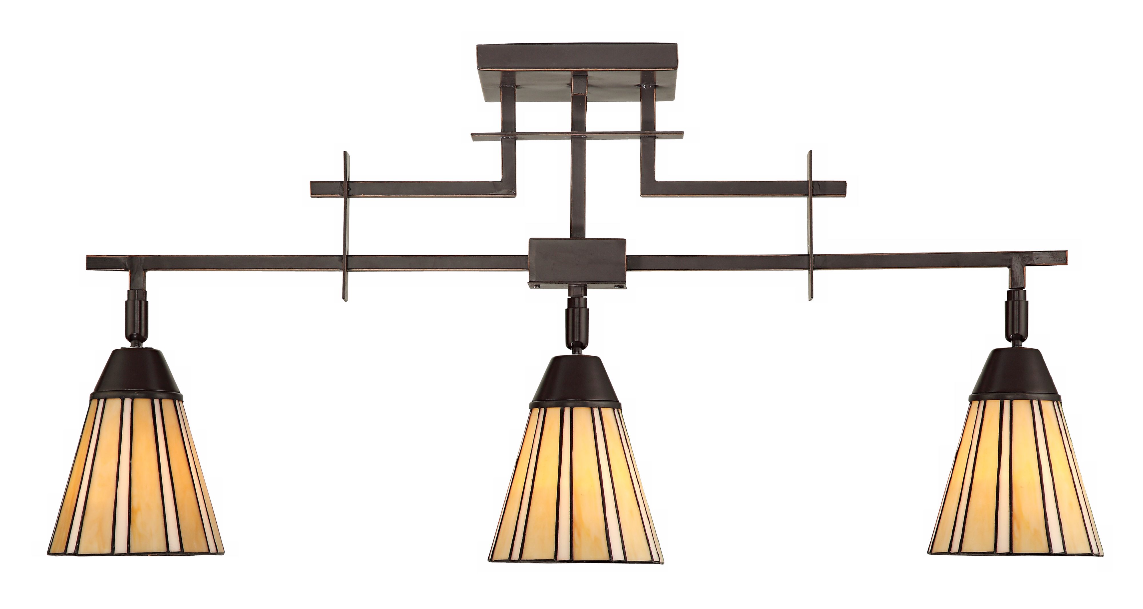 Metro Collection Tiffany Glass 3-Light Ceiling Fixture