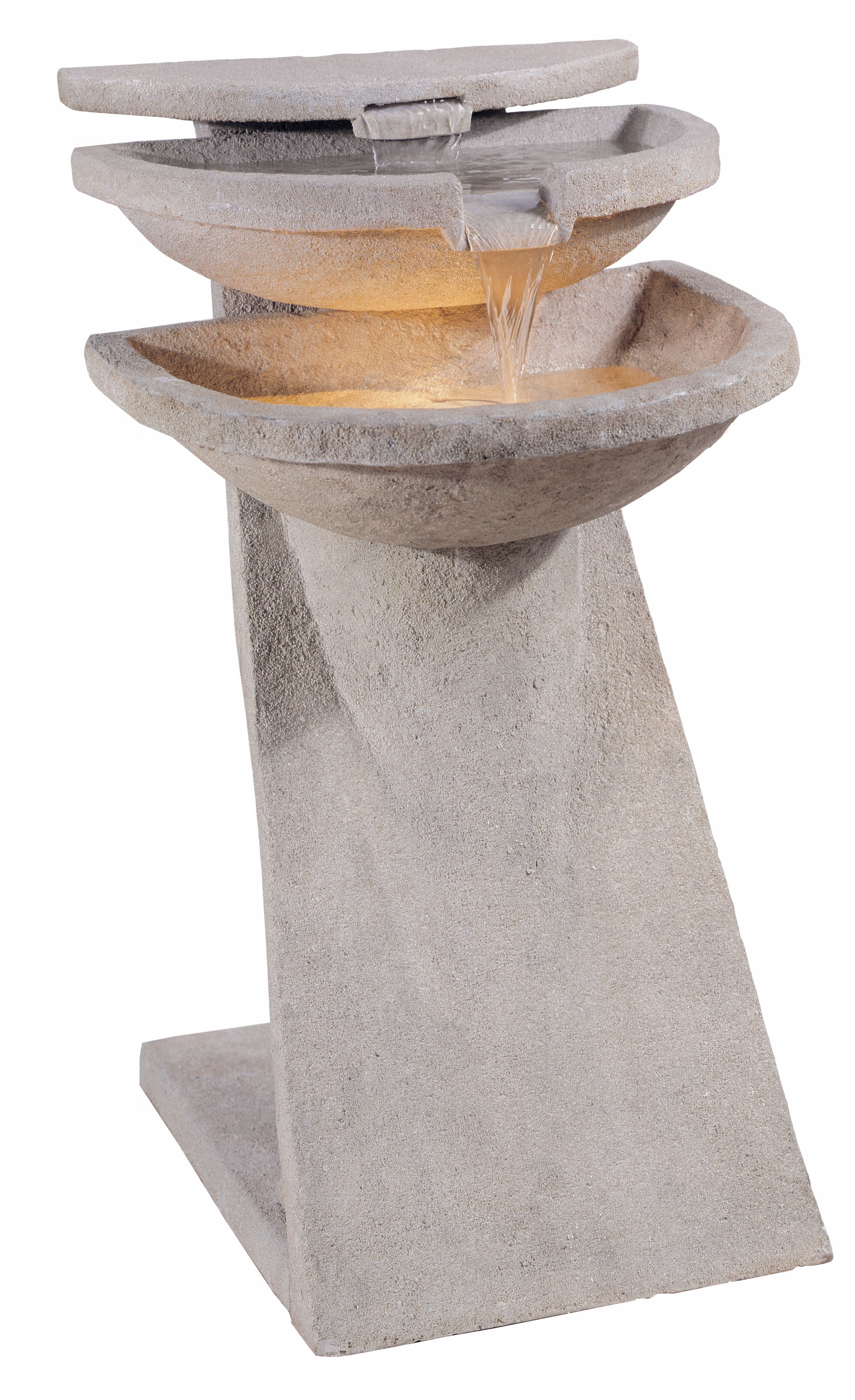 Graystone Lighted Tiered Indoor - Outdoor Floor Fountain