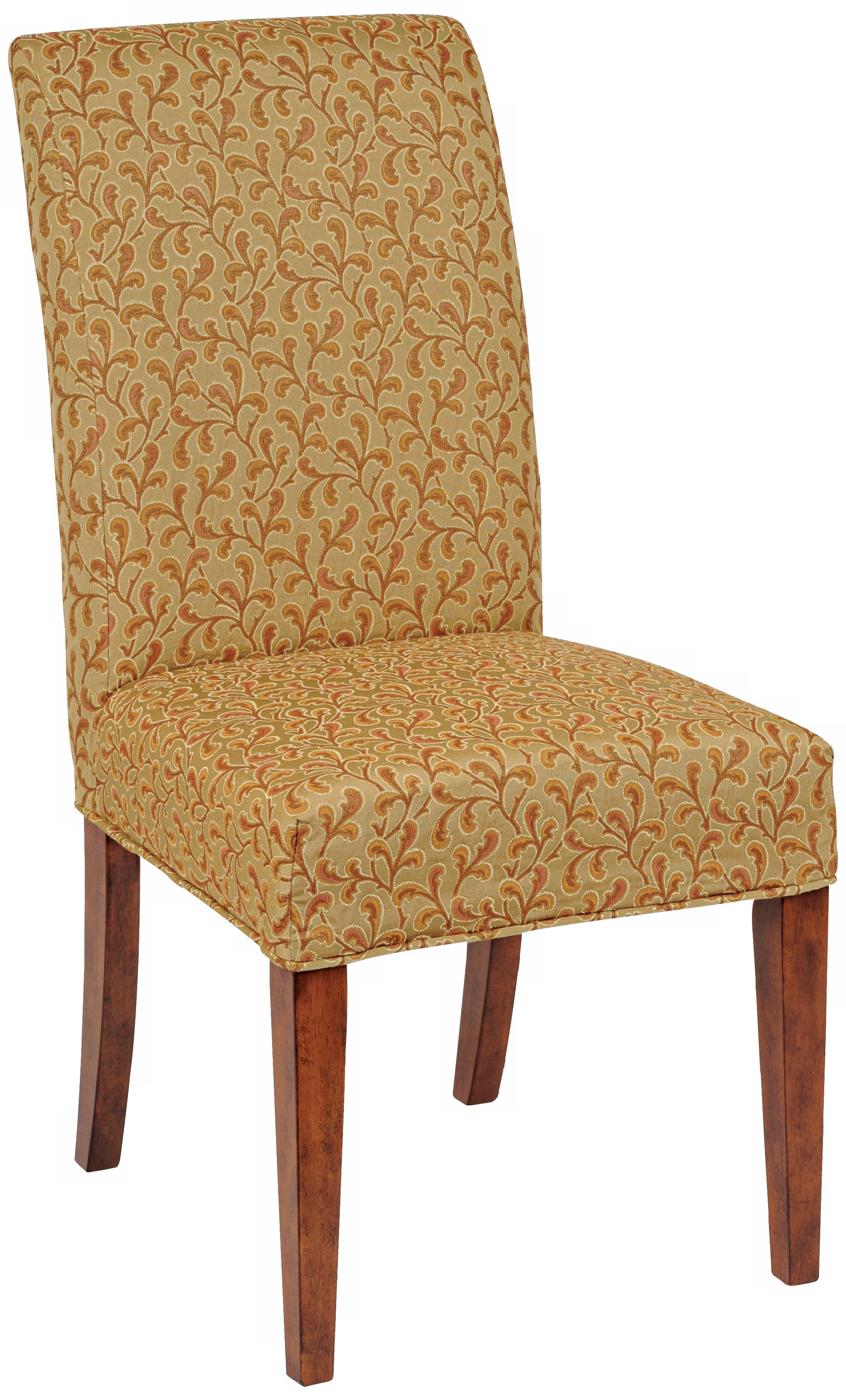 Garden Slipcovered Parsons Cherry Leg Armless Dining Chair