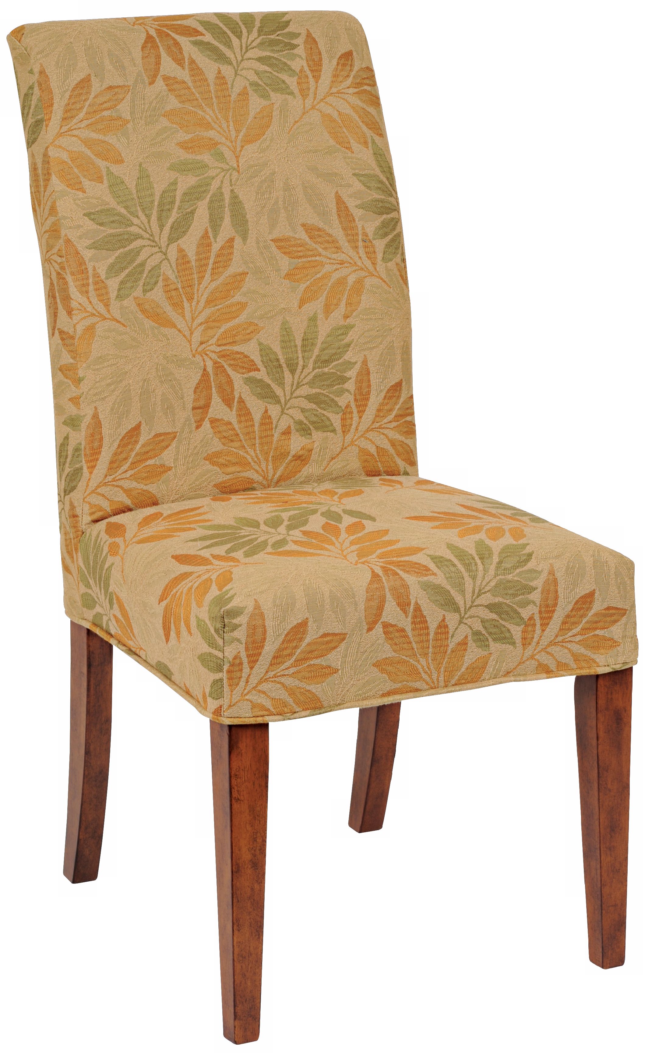 Jungle Slipcovered Parsons Cherry Leg Armless Dining Chair