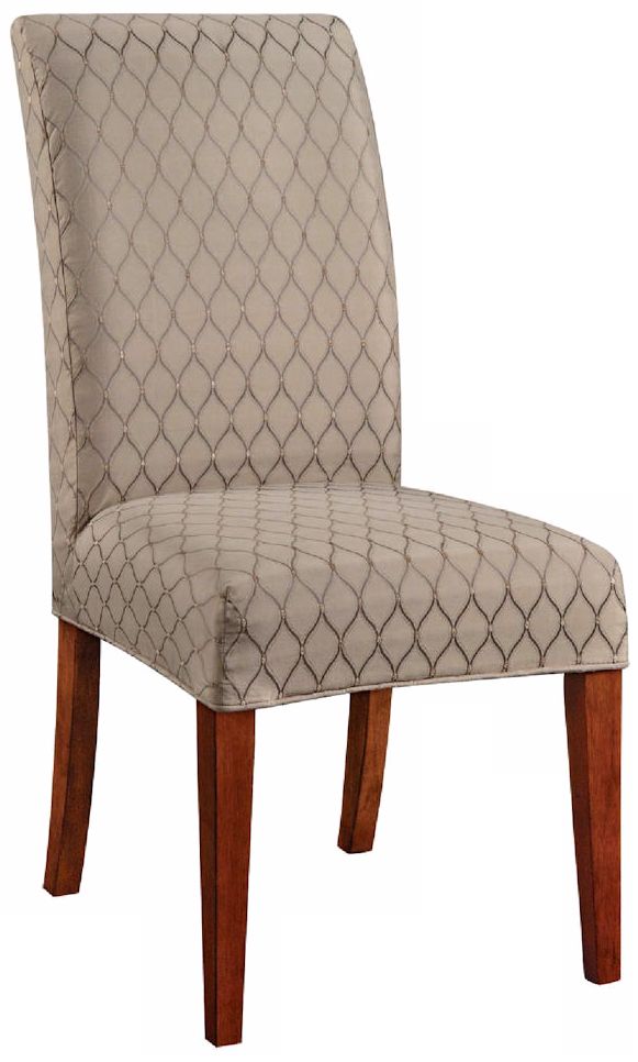 Beckman Slipcovered Parsons Cherry Leg Armless Dining Chair