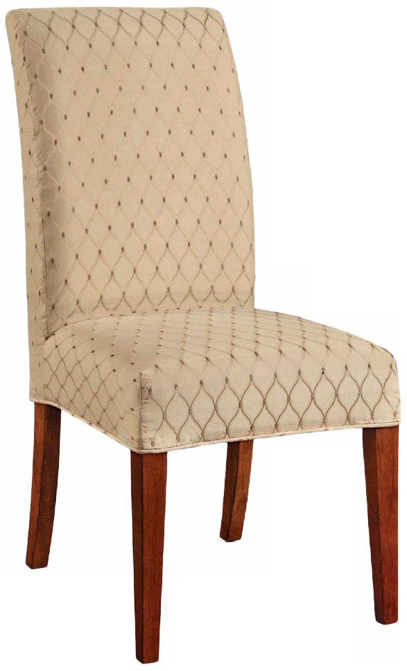 Graham Slipcovered Parsons Cherry Leg Armless Dining Chair