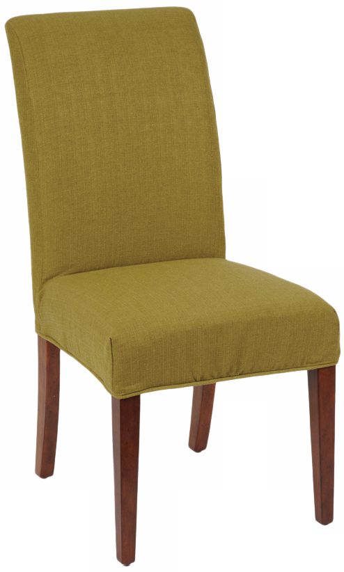 Linon Slipcovered Parsons Cherry Leg Armless Dining Chair