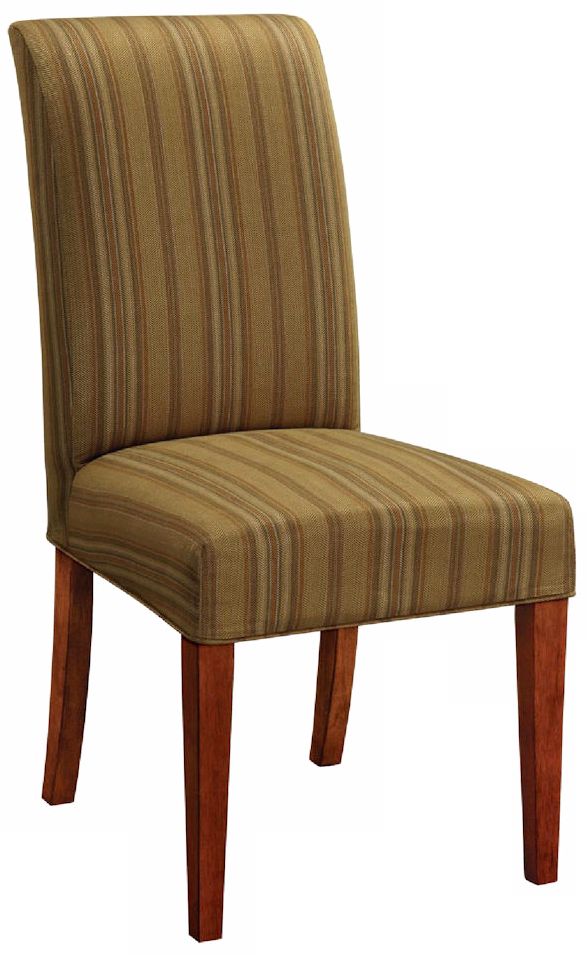 Nelson Slipcovered Parsons Cherry Leg Armless Dining Chair 79317 T6373