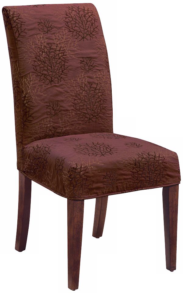 Rizo Slipcovered Parsons Cherry Leg Armless Dining Chair