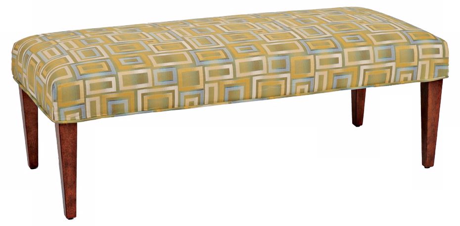 Willow Slipcovered Walnut Straight Leg Upholstered Bench