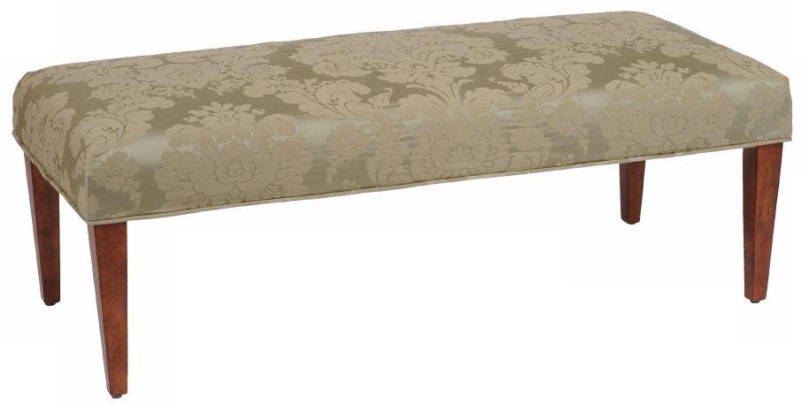 Grotto Slipcovered Walnut Straight Leg Upholstered Bench