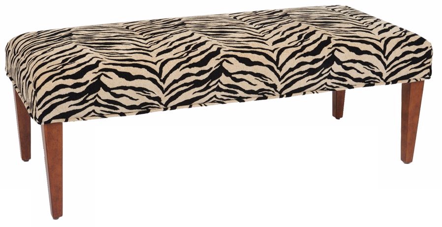 Kenya Slipcovered Walnut Straight Leg Upholstered Bench