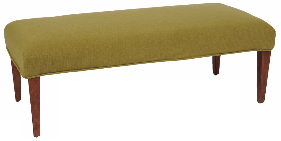 Linon Slipcovered Walnut Straight Leg Upholstered Bench