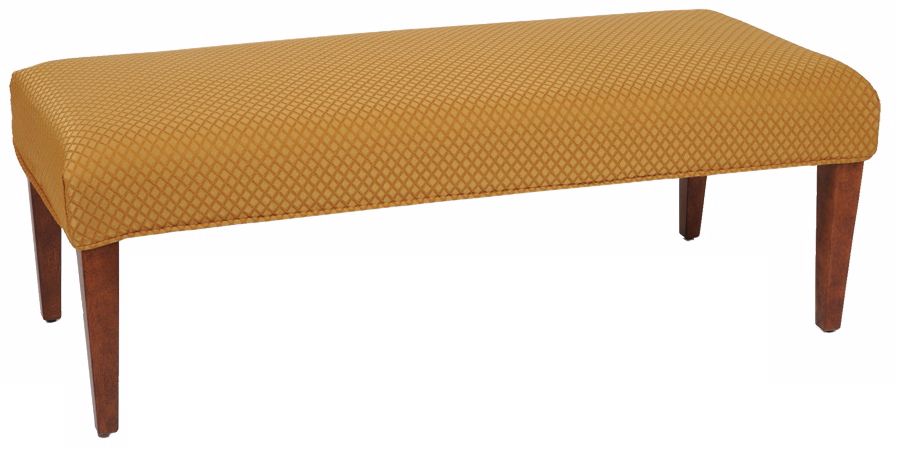 Rastel Slipcovered Walnut Straight Leg Upholstered Bench