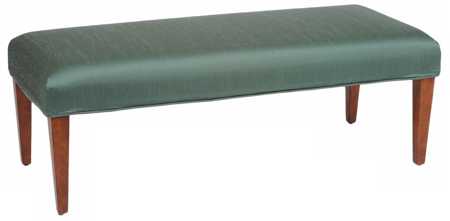 Shore Slipcovered Walnut Straight Leg Upholstered Bench