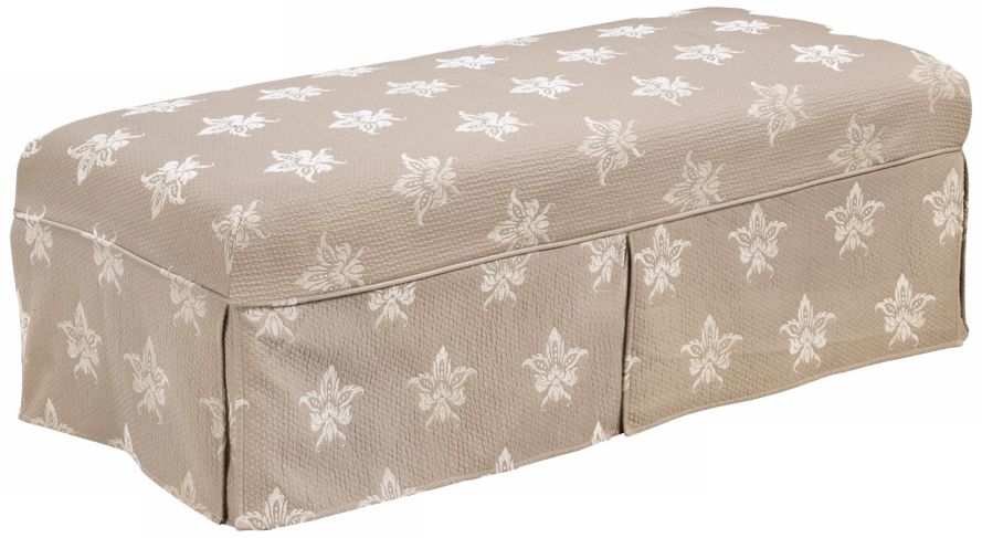 Annabelle Slipcovered Walnut Straight Leg Upholstered Bench
