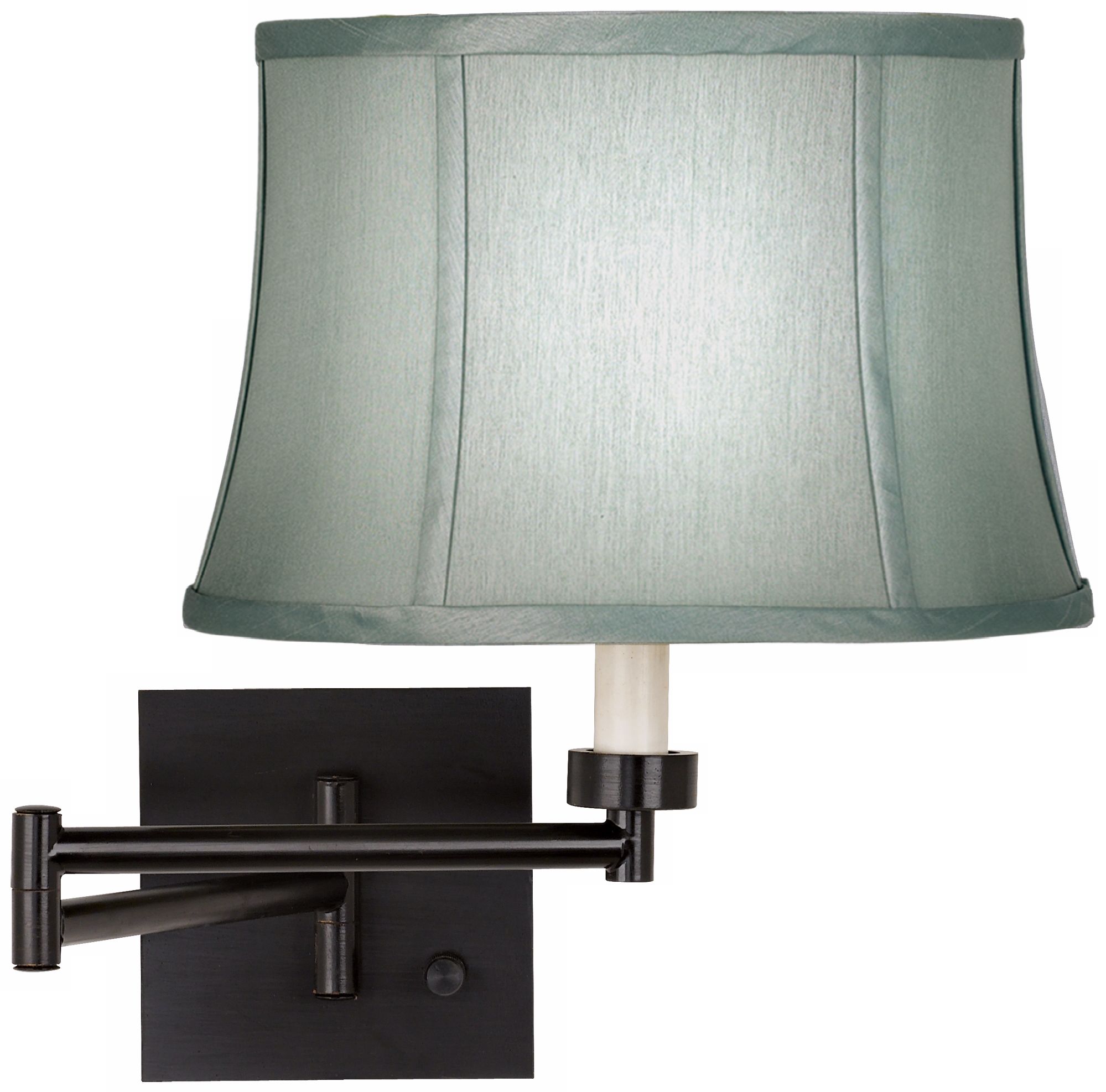 Spa Blue Dimmable Espresso Bronze Finish Plug-in Swing Arm Lamp