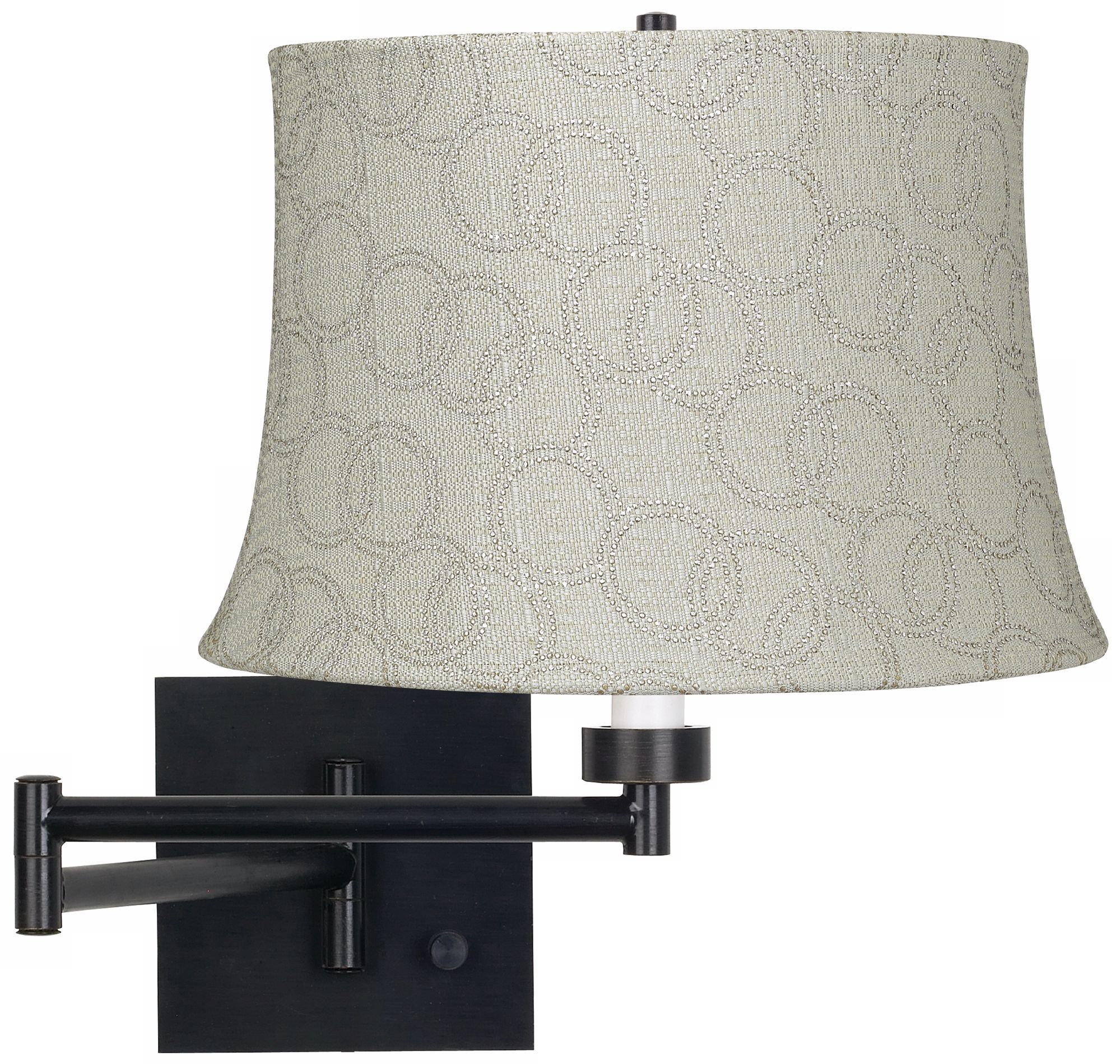 Silver Circle Espresso Bronze Swing Arm Wall Lamp