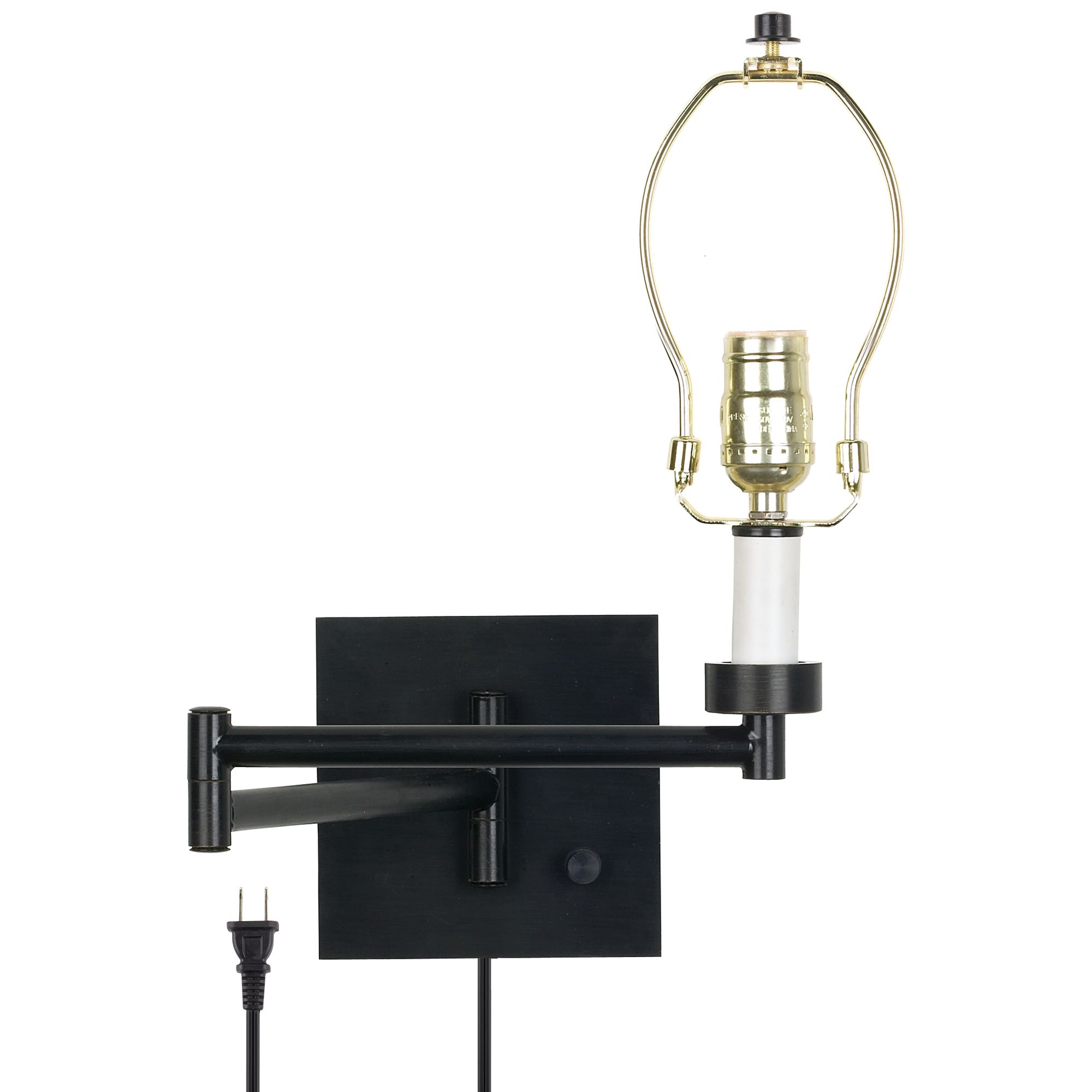 Dimmable Espresso Bronze Finish Plug-in Swing Arm Base