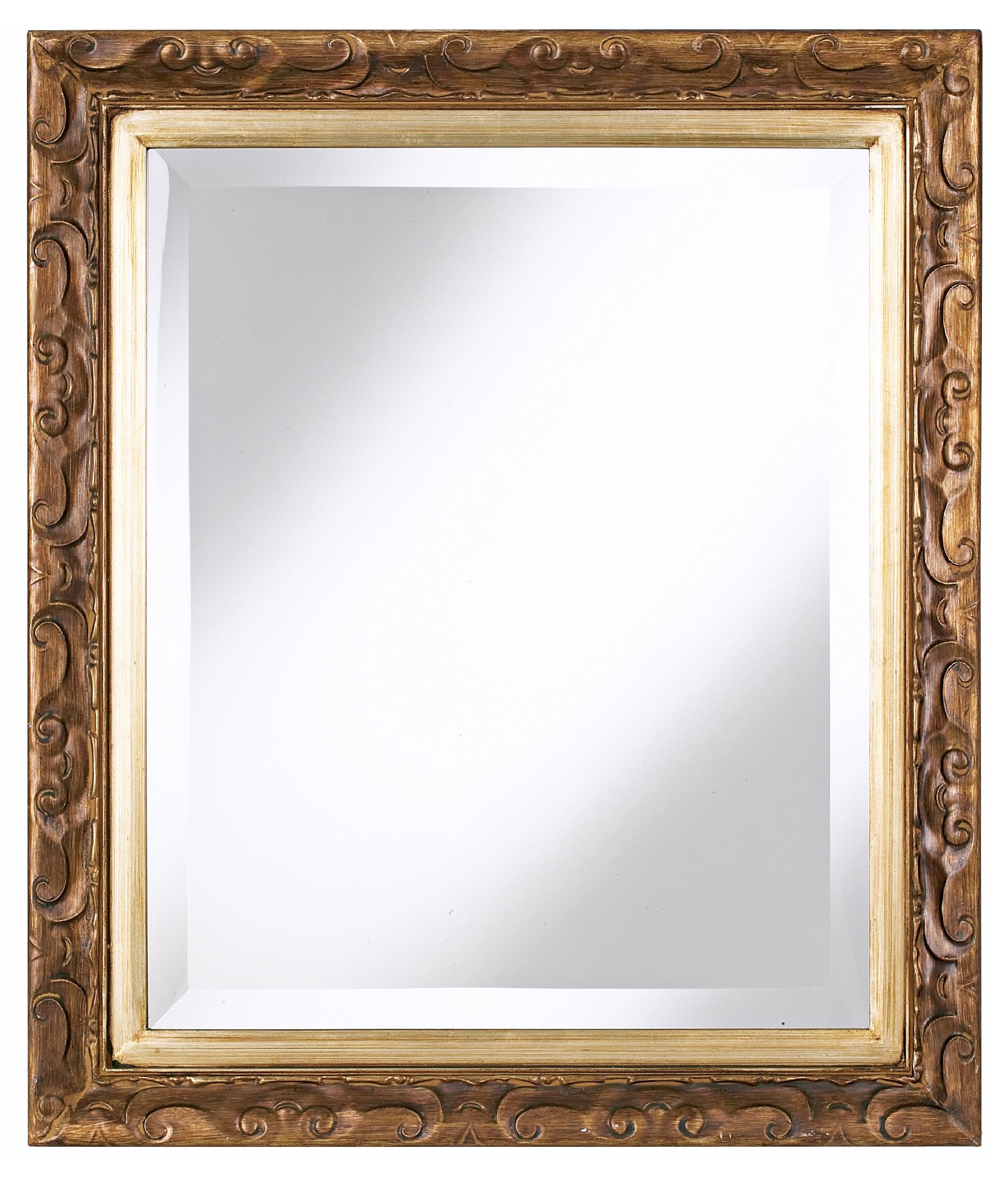 Carved Hand-Finished Wood Frame Wall Mirror