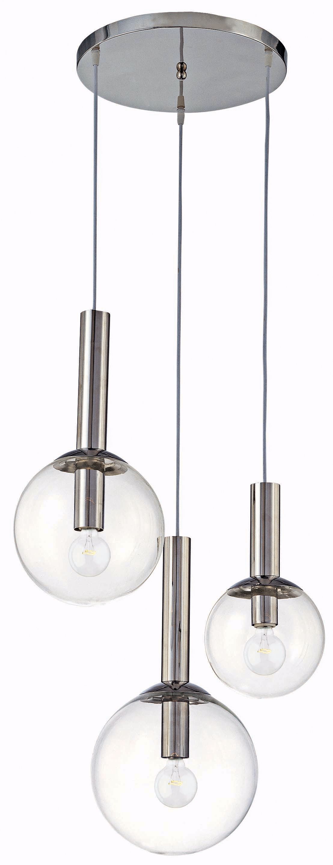 Robert Sonneman 3 Light Bubbles Globe Pendant Chandelier