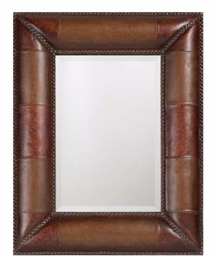 Padded Faux Leather Rectangular 35" High Wall Mirror
