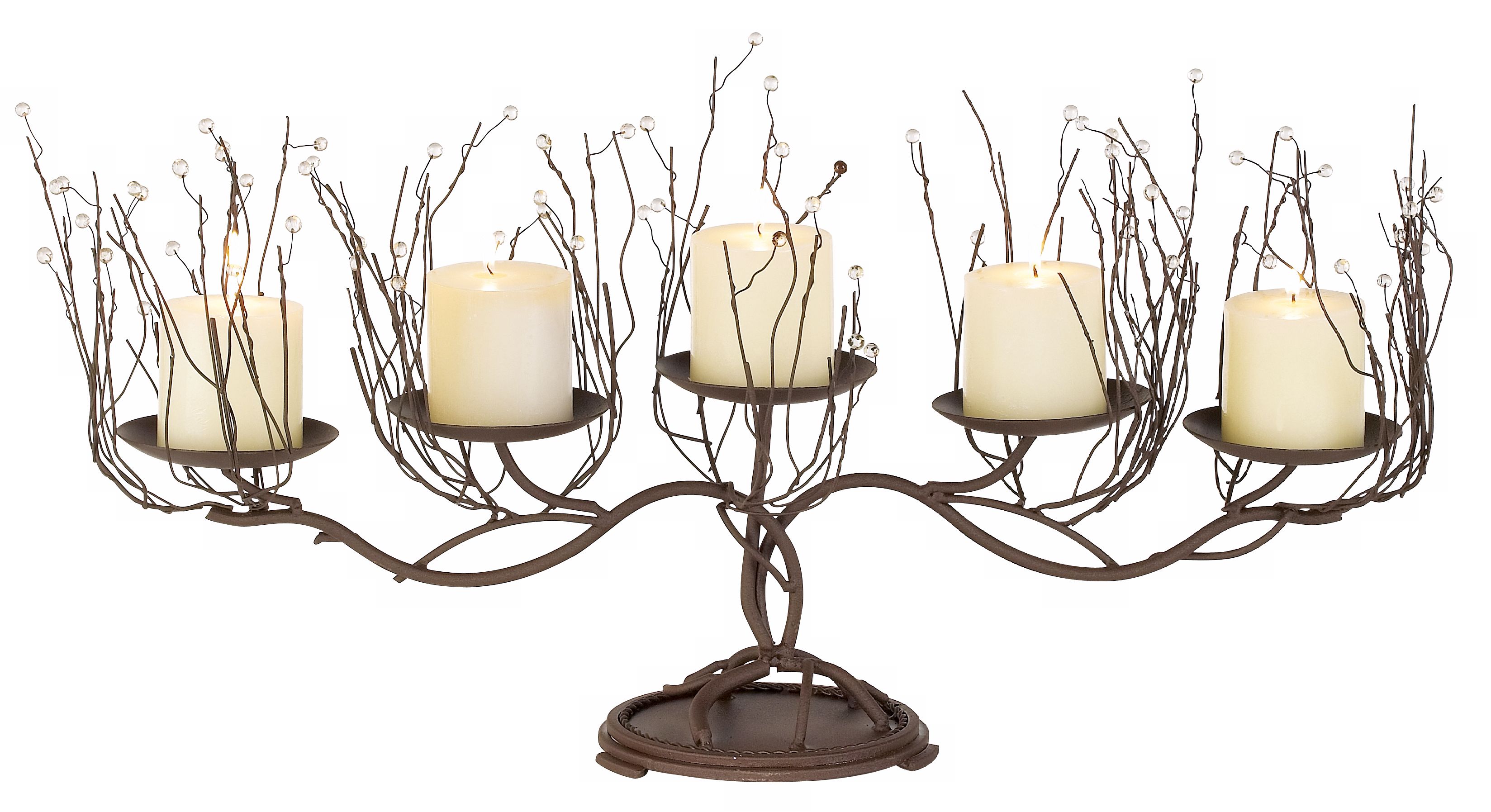 Twig and Beads Candelabra Candle Holder