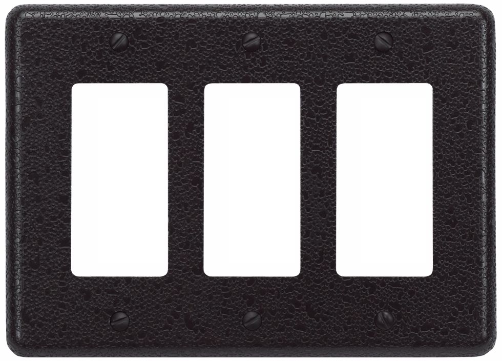 Olde World Aged Bronze Triple Rocker Wall Plate