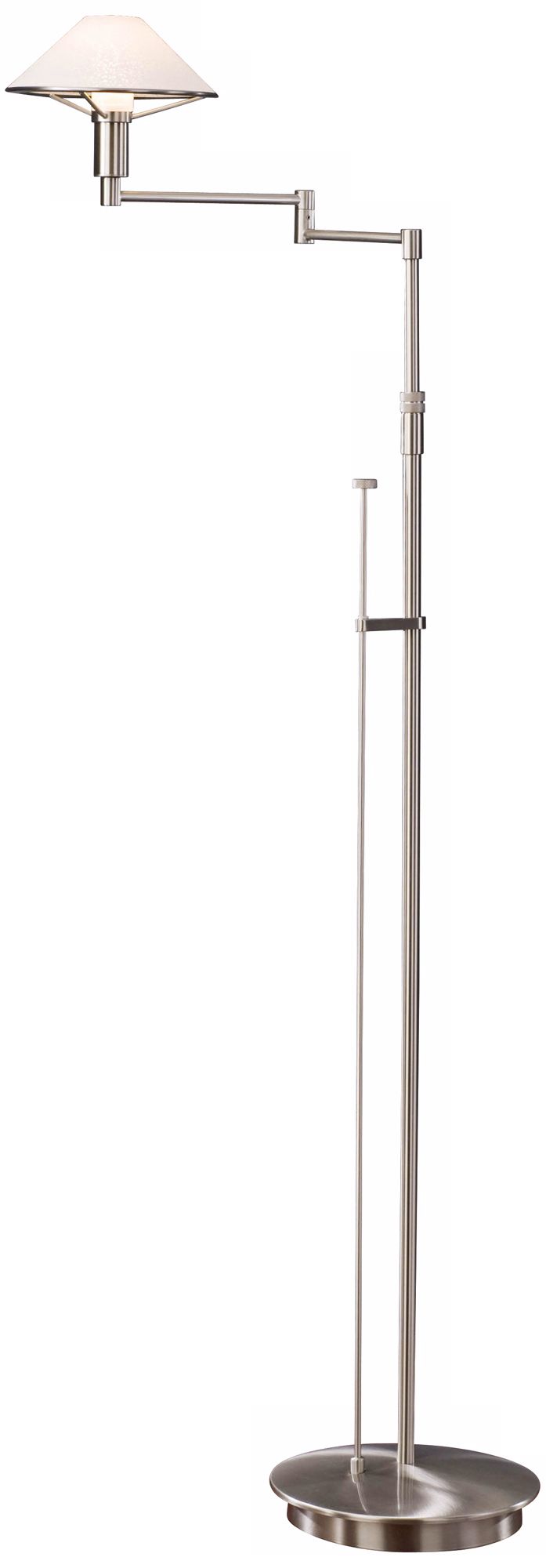 Satin Nickel with Satin White Glass Holtkoetter Floor Lamp