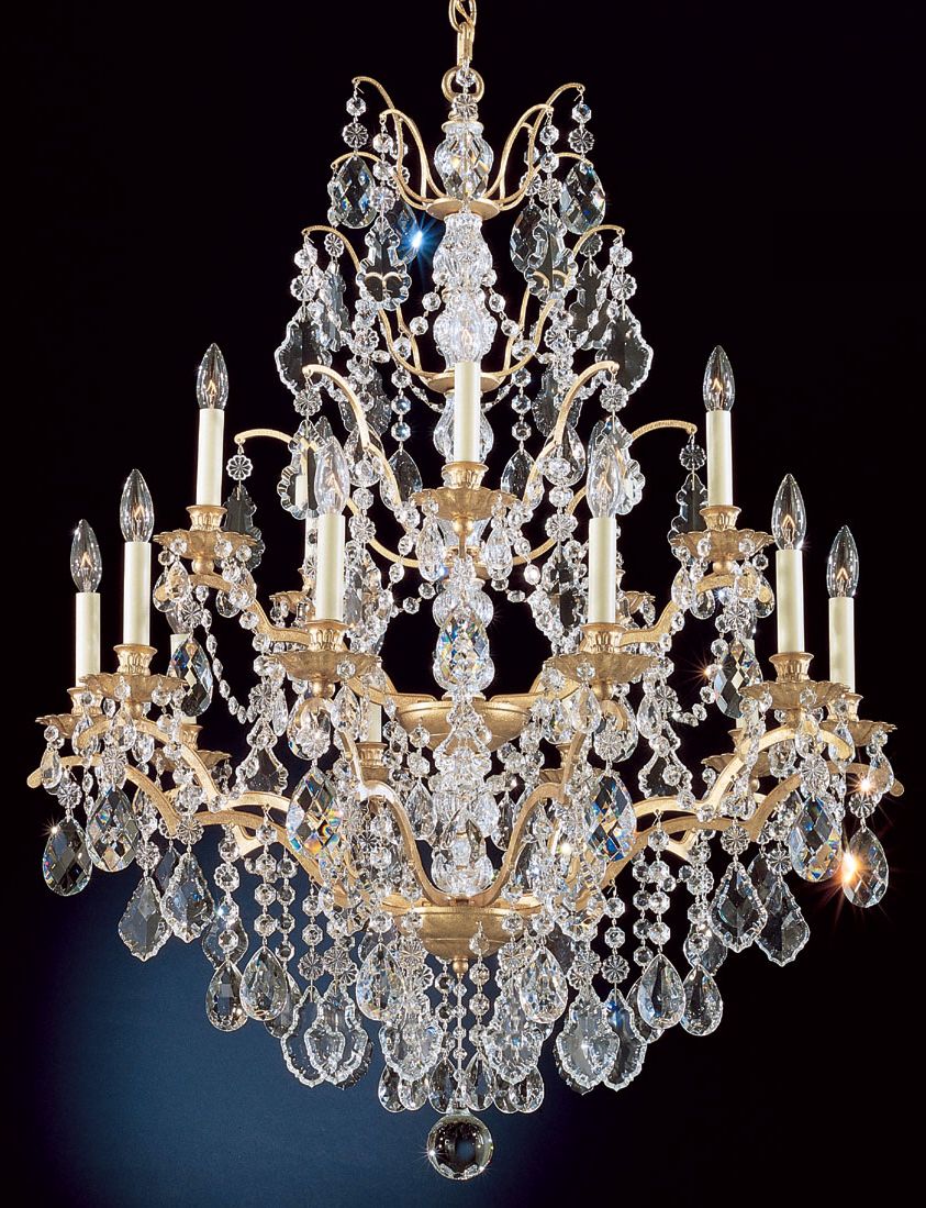 Living Room Pillows on Schonbek Historical Bordeaux Legacy French Gold Chandelier