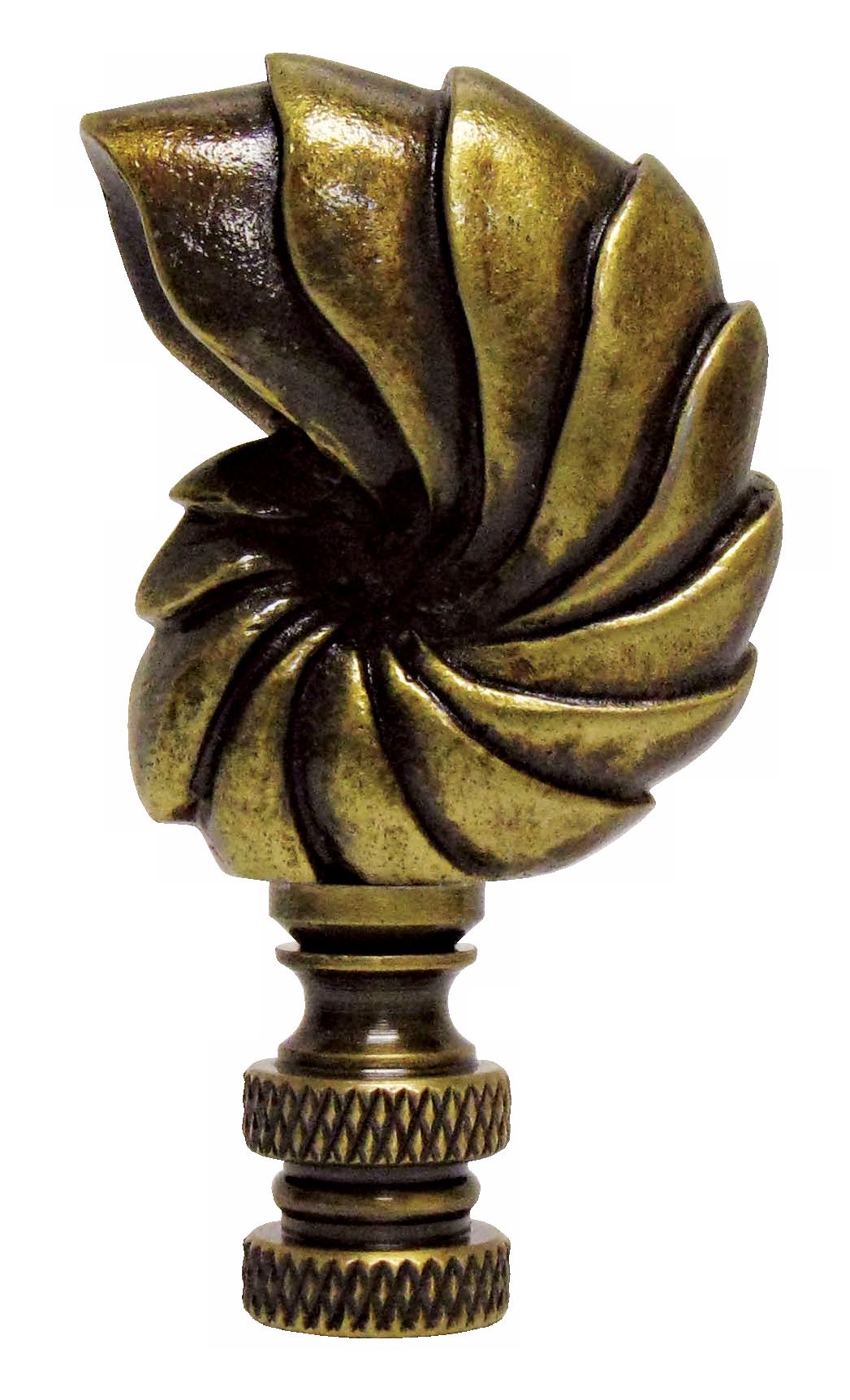 Chambered Shell Antique Metal Finial