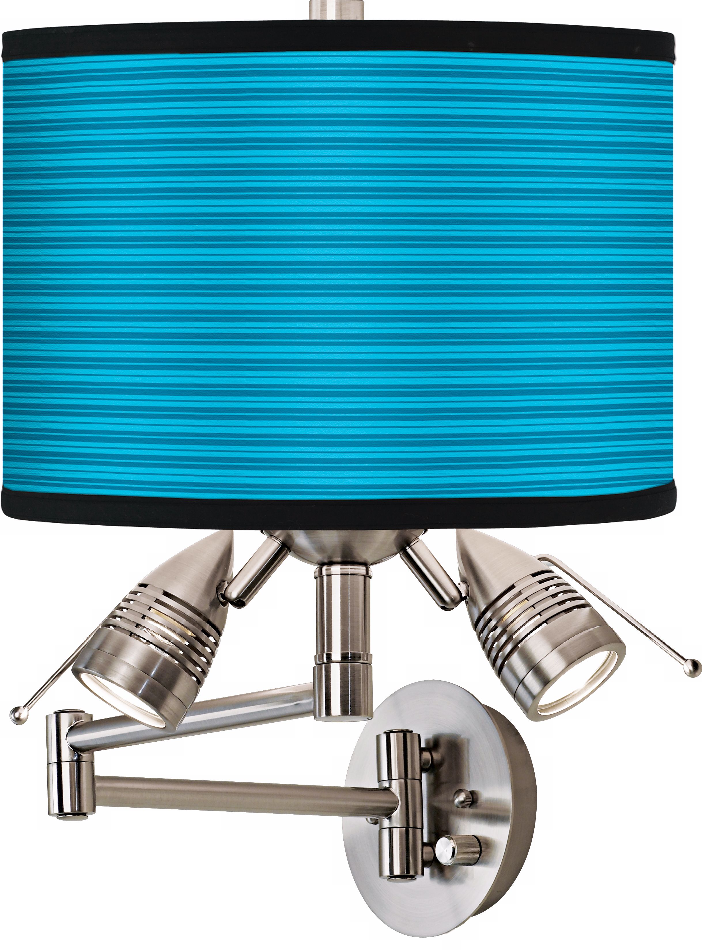 Aqua Stripe Giclee Swing Arm Wall Light