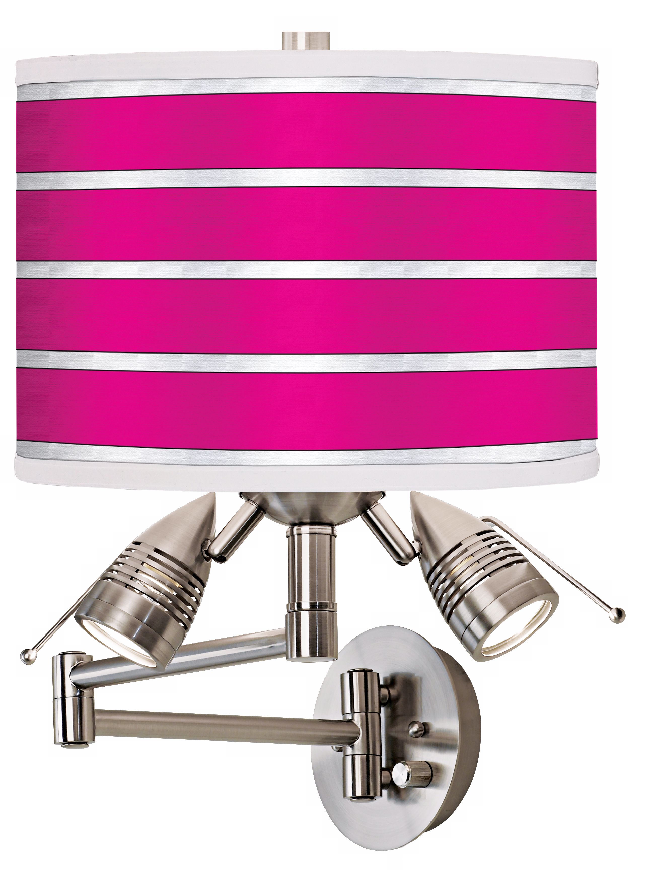 Bold Pink Stripe Giclee Swing Arm Wall Light