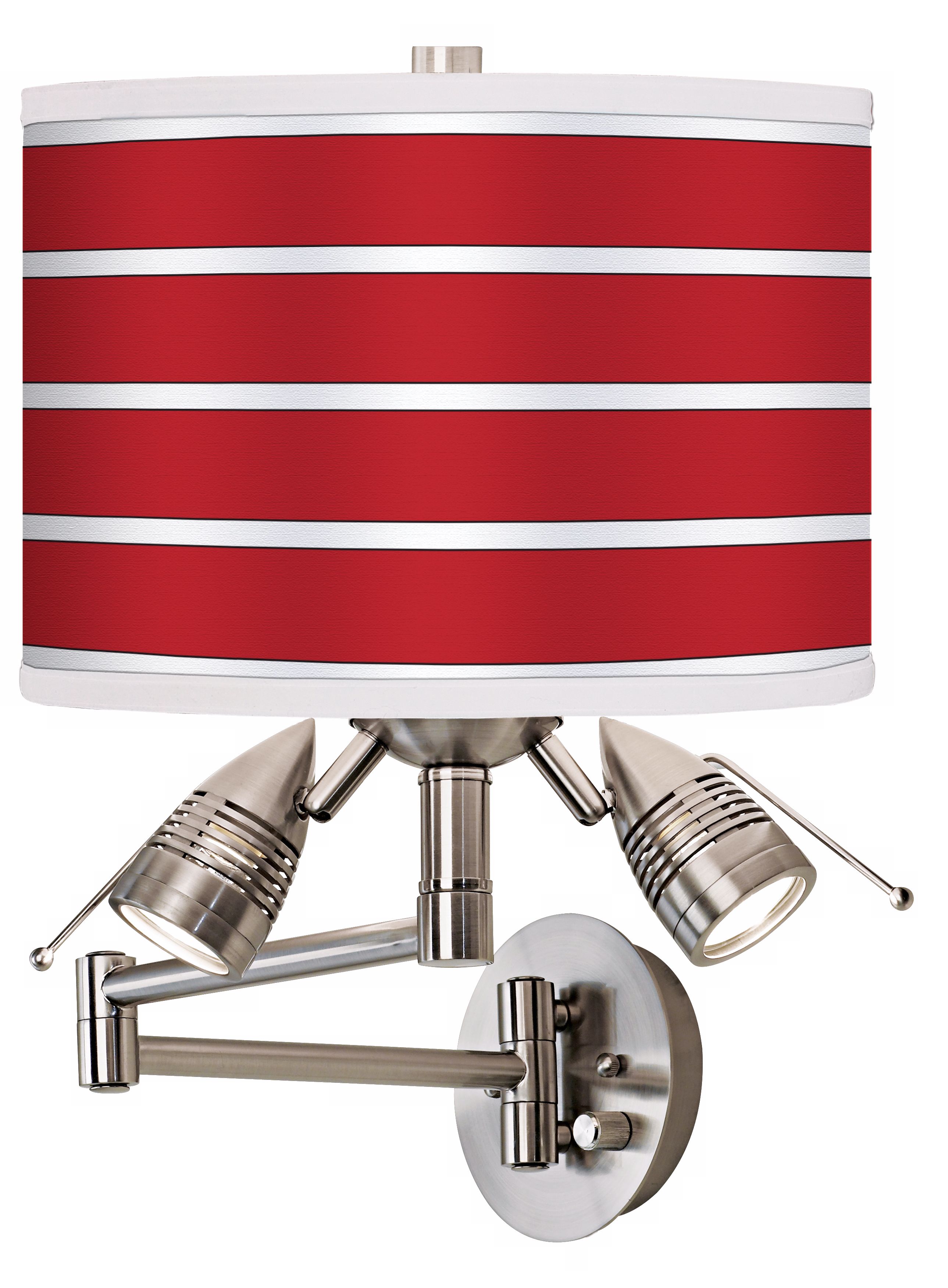 Bold Red Stripe Giclee Swing Arm Wall Light