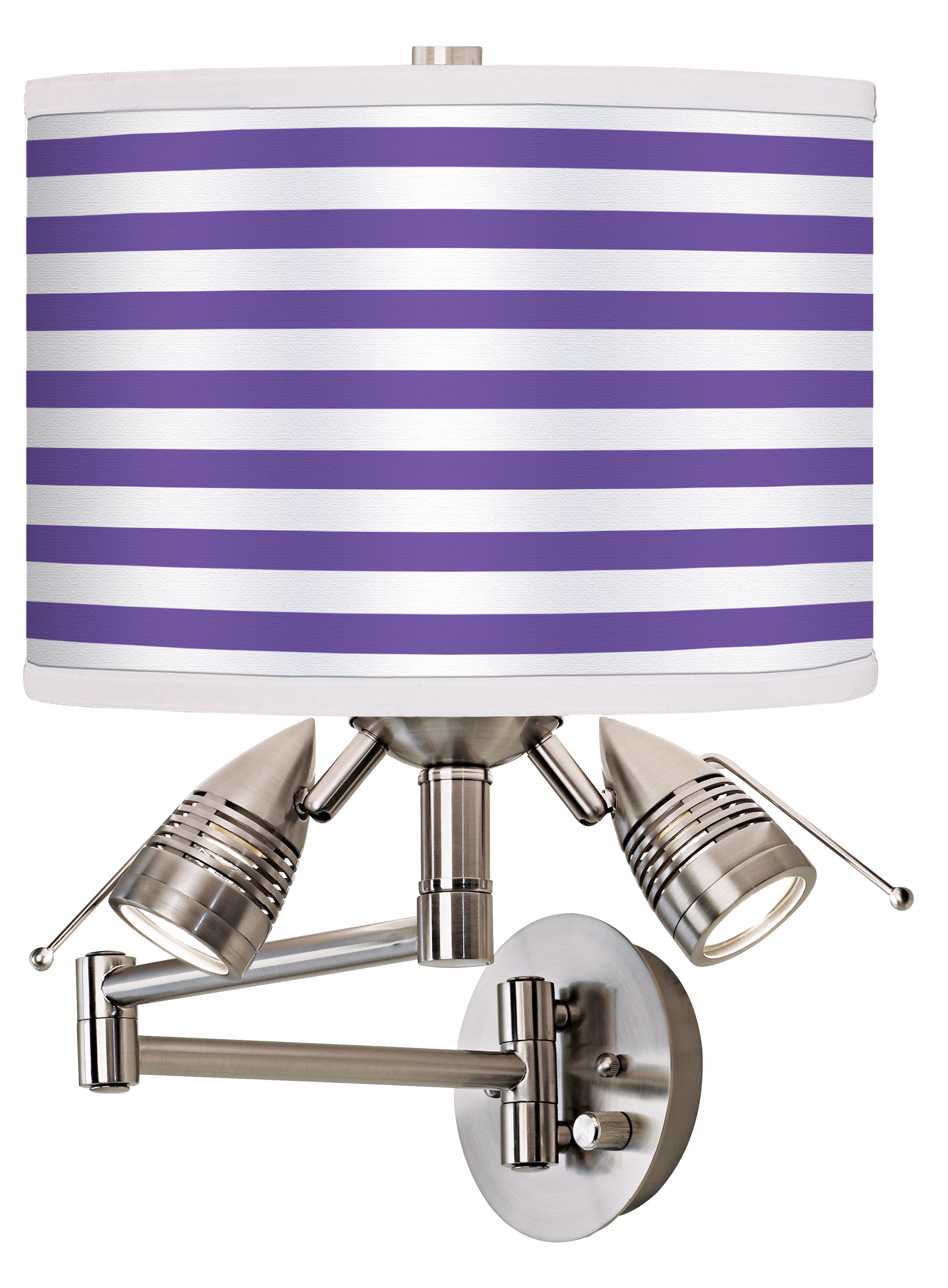 Purple Horizontal Stripe Giclee Swing Arm Wall Light