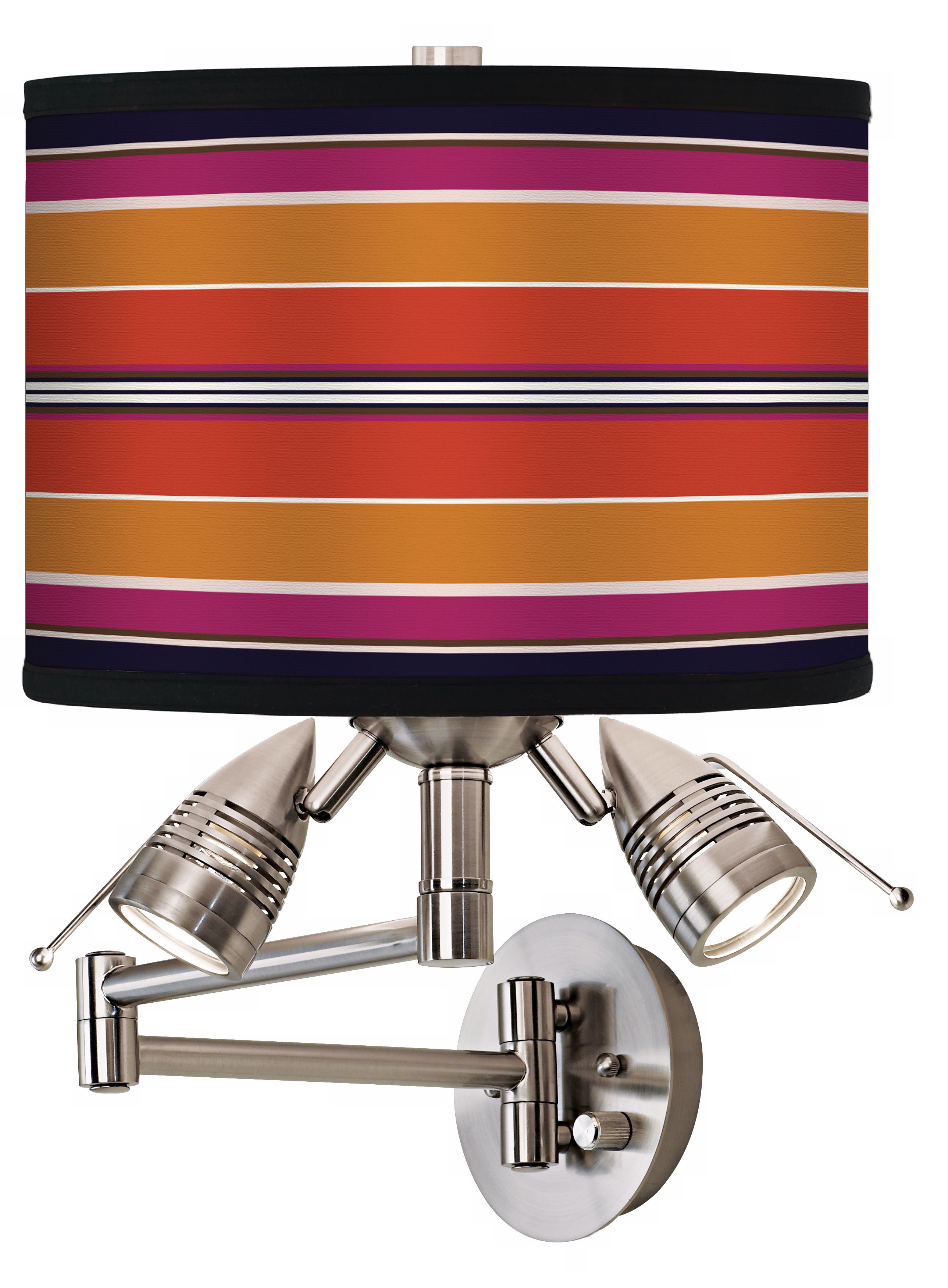 Orange-Pink Parallels Giclee Swing Arm Wall Light
