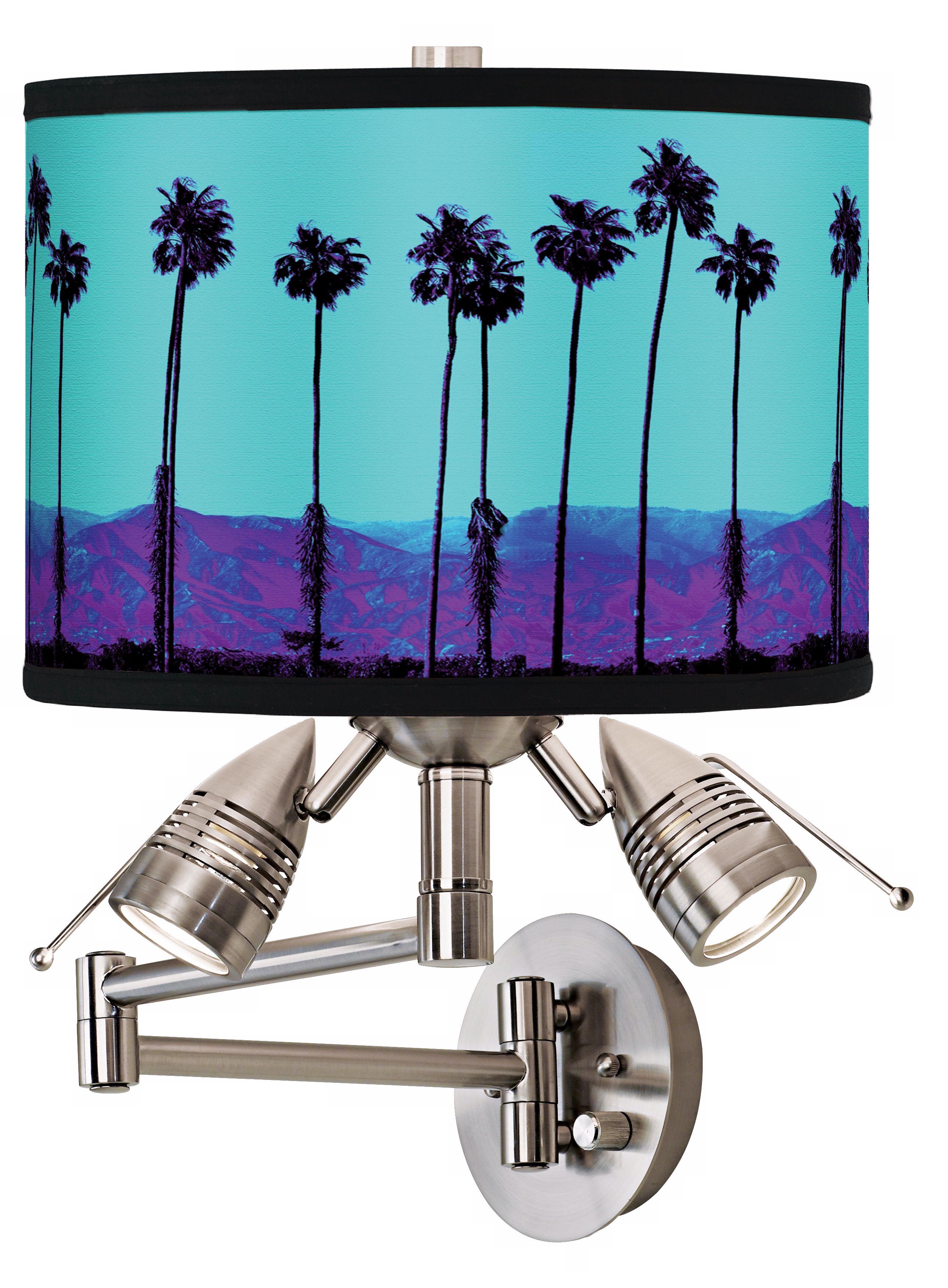Palm Tree Haze Giclee Swing Arm Wall Light