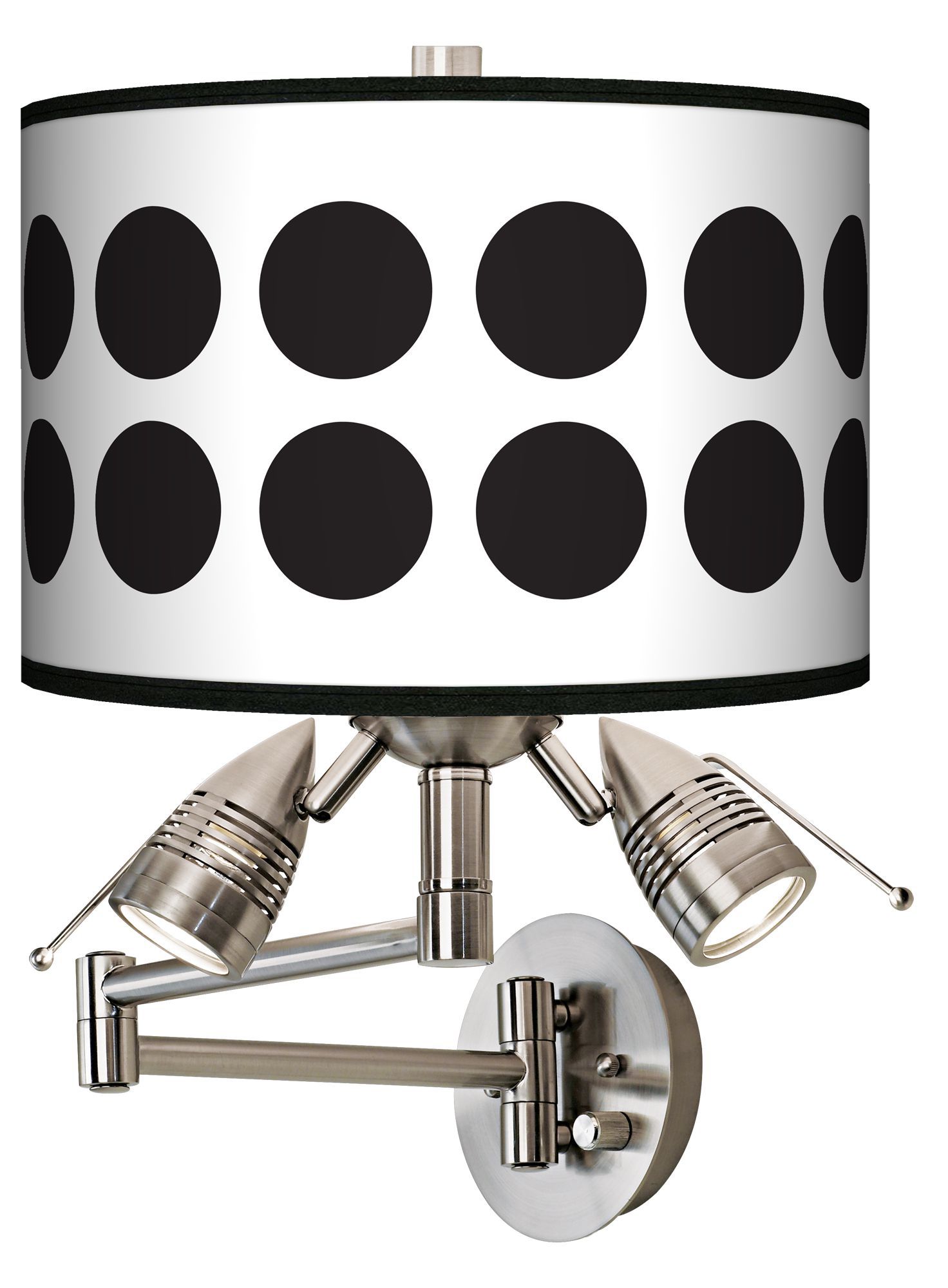 Black Orbs Giclee Swing Arm Wall Light