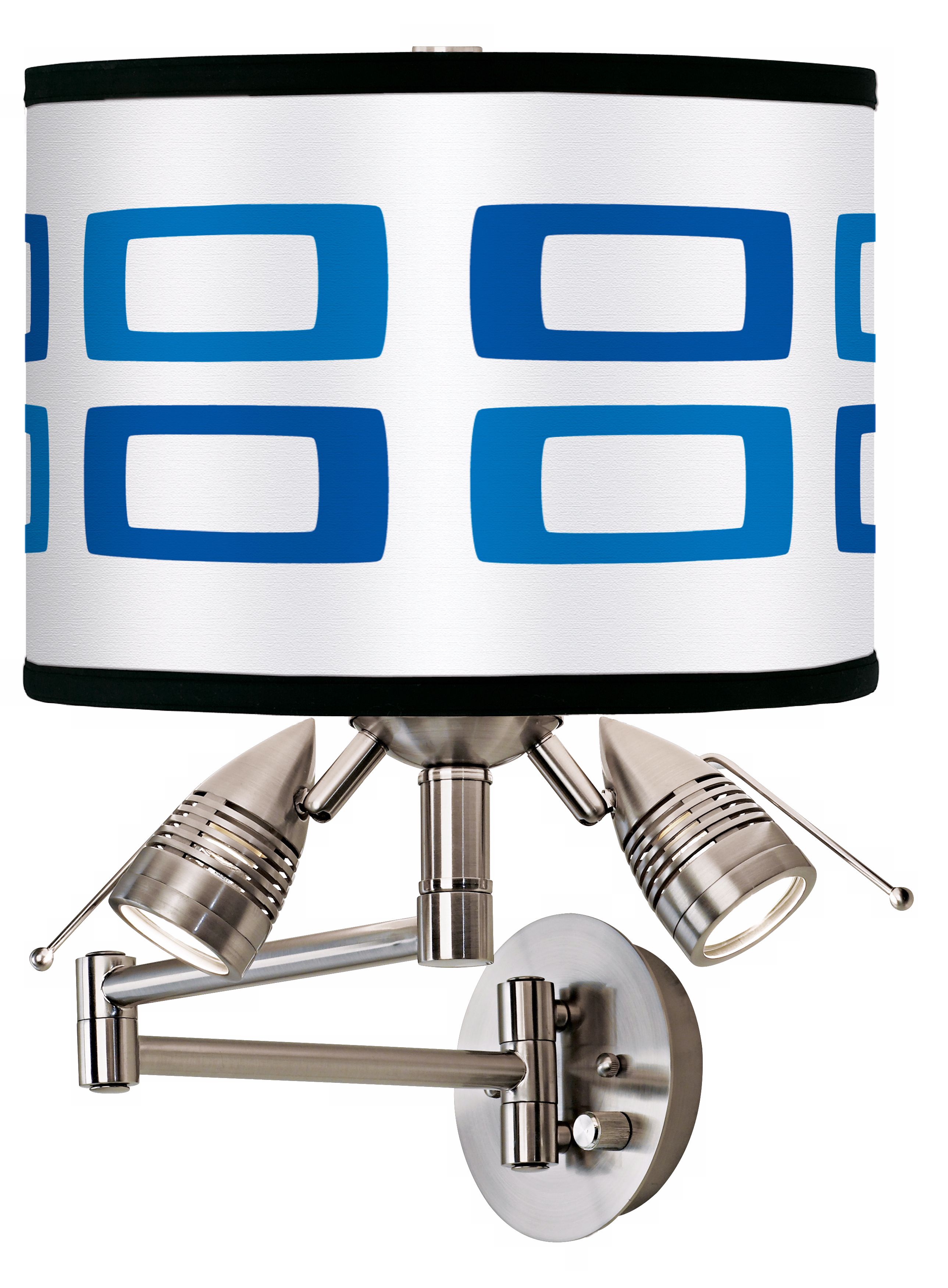 Blue Rectangles Giclee Swing Arm Wall Light