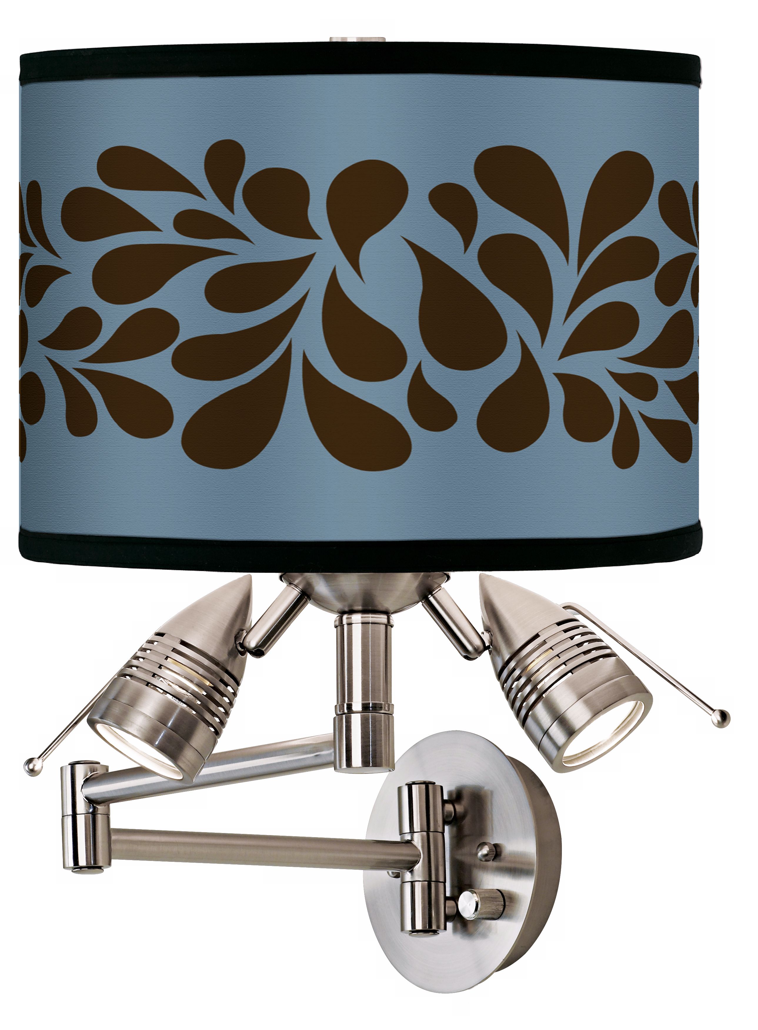 Olive Splash On Blue Giclee Swing Arm Wall Light