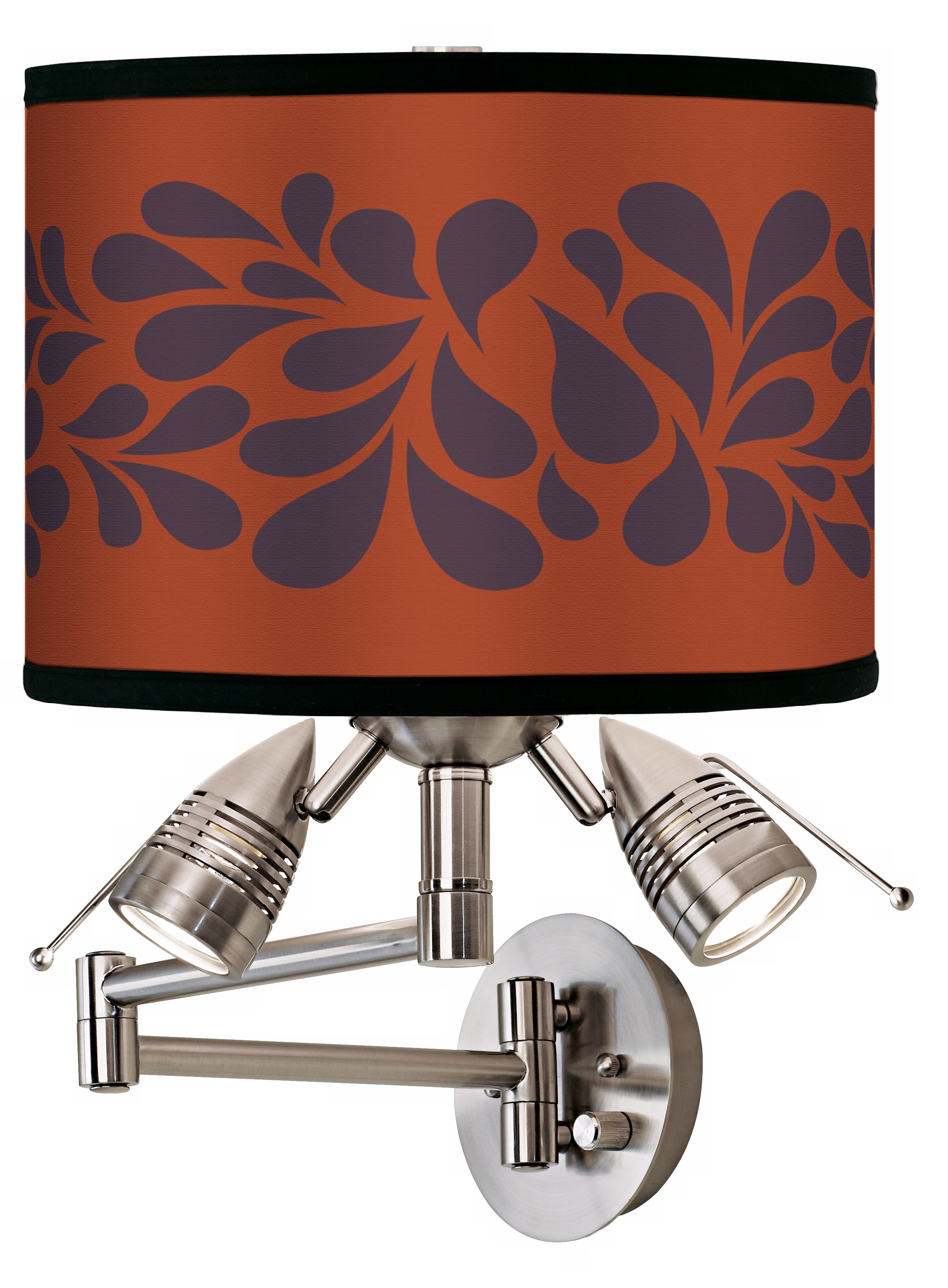 Purple Splash On Orange Giclee Swing Arm Wall Light