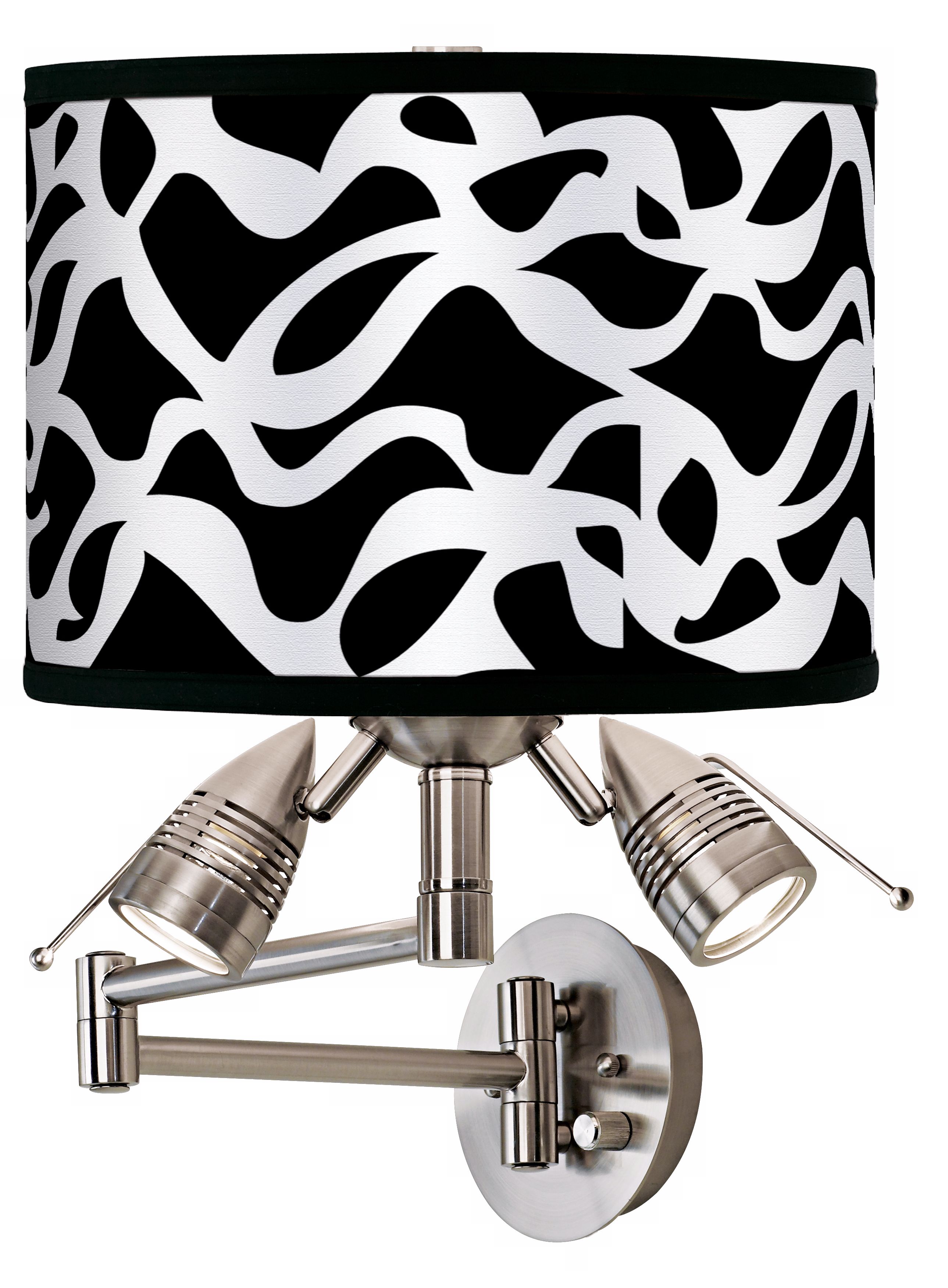 White Ribbon Giclee Swing Arm Wall Light