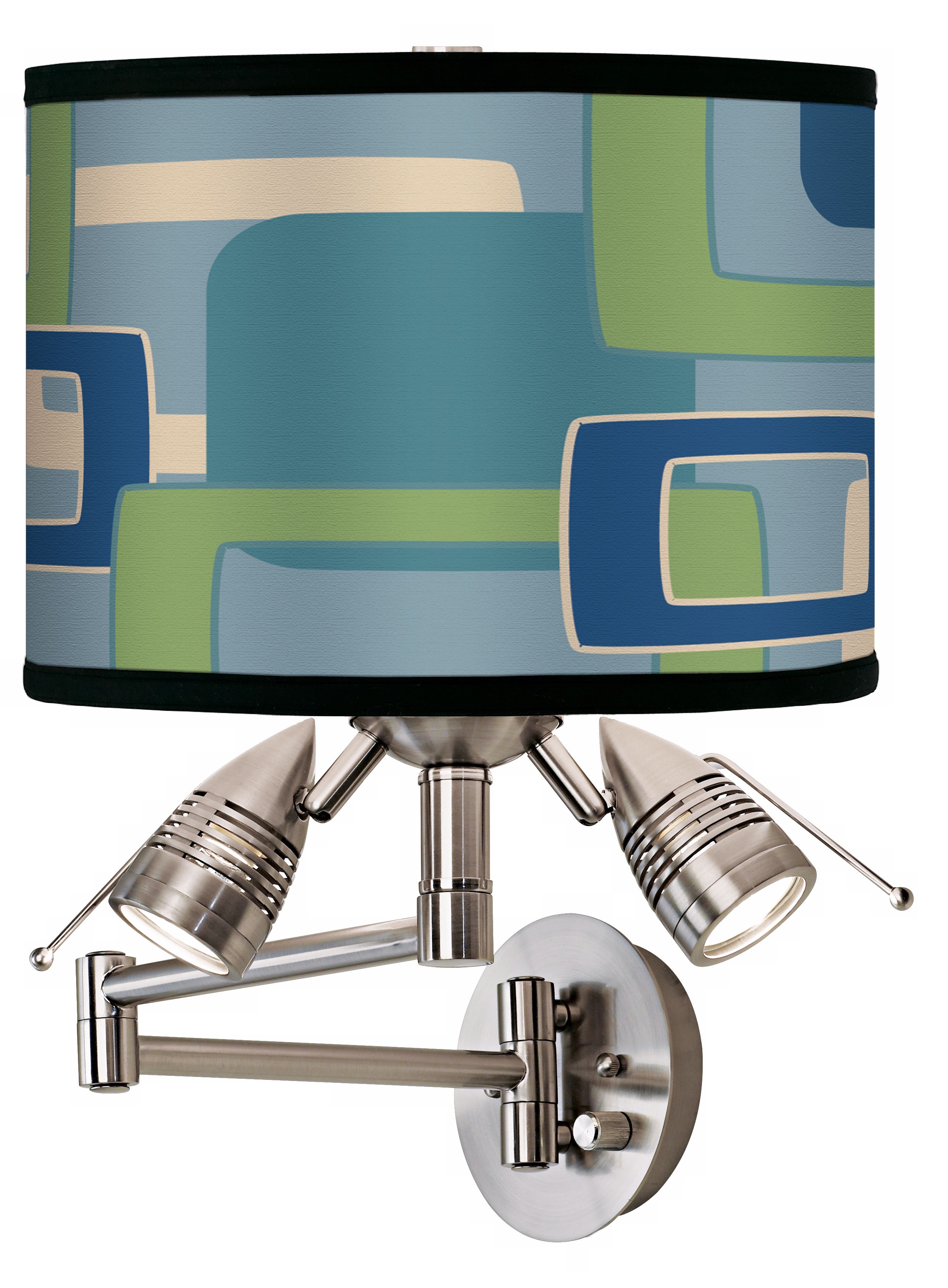Retro Rectangles Giclee Swing Arm Wall Light