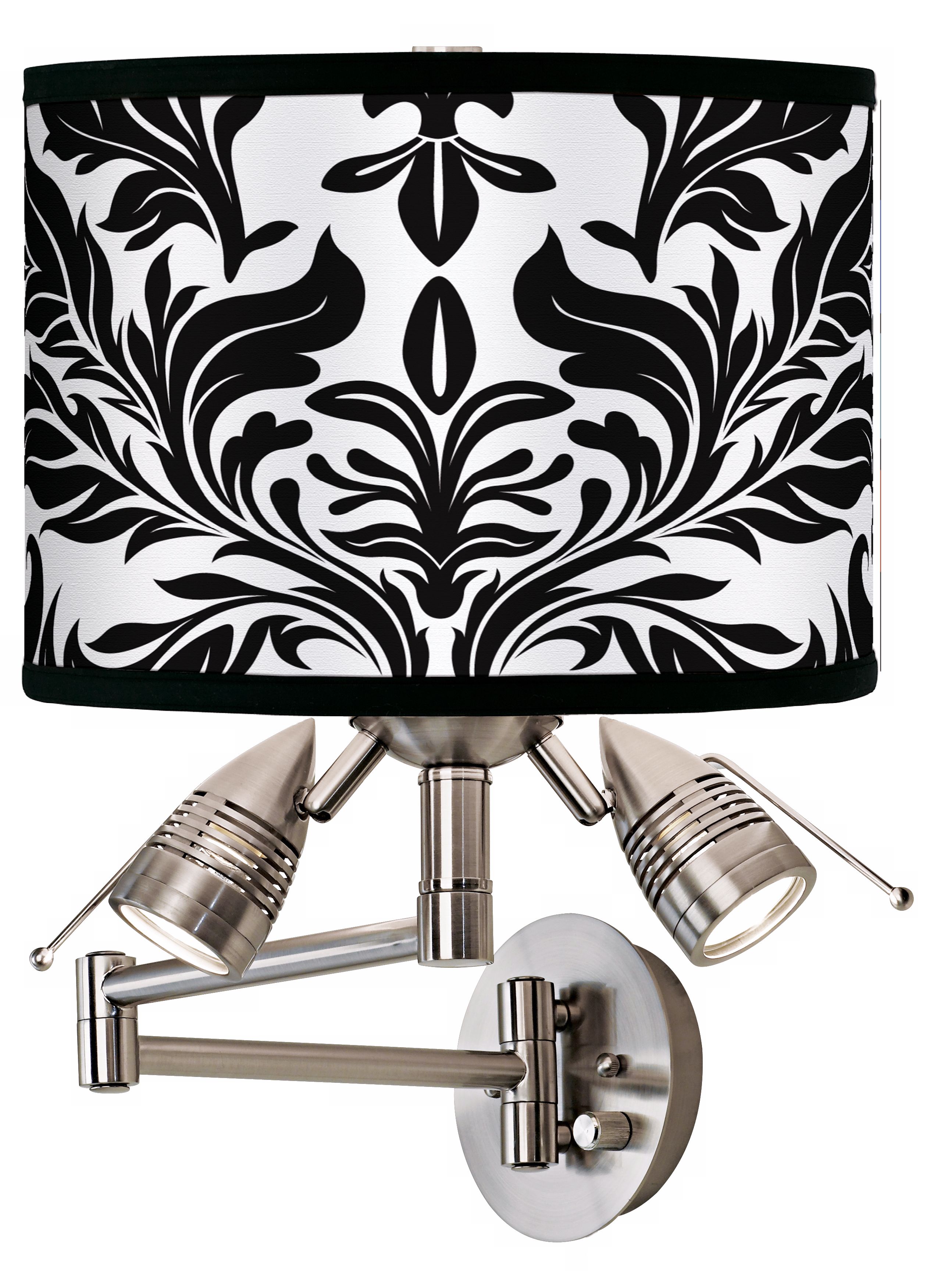 Black Tapestry Giclee Swing Arm Wall Light