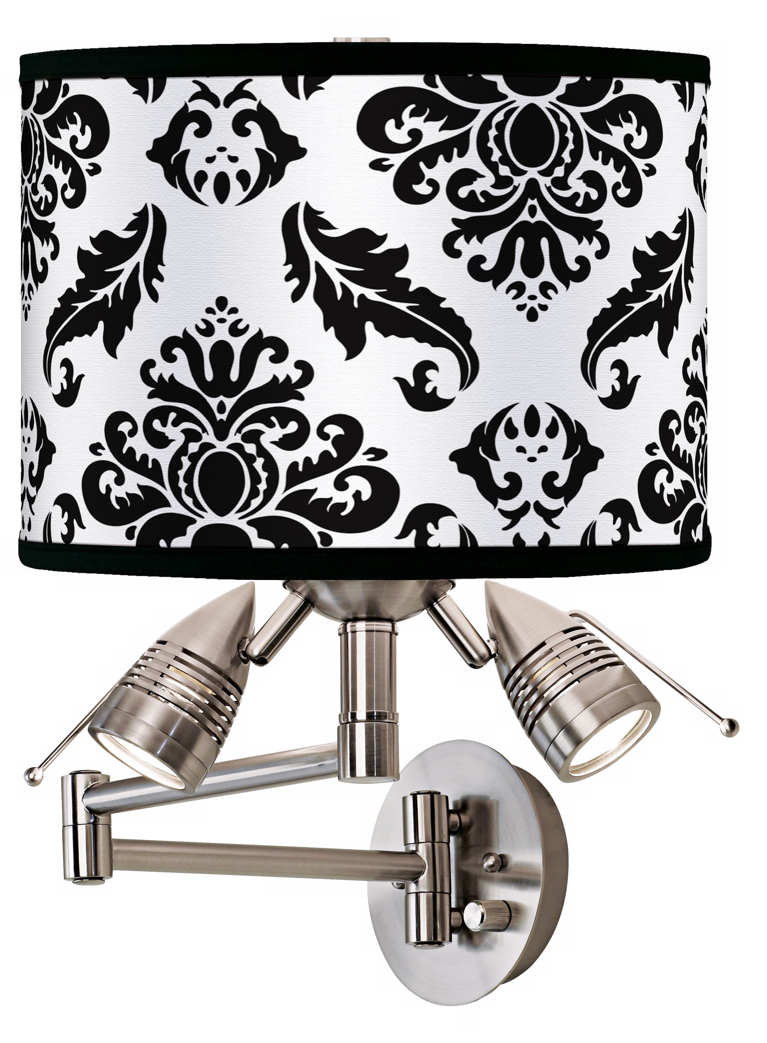 Black Filigree Giclee Swing Arm Wall Light