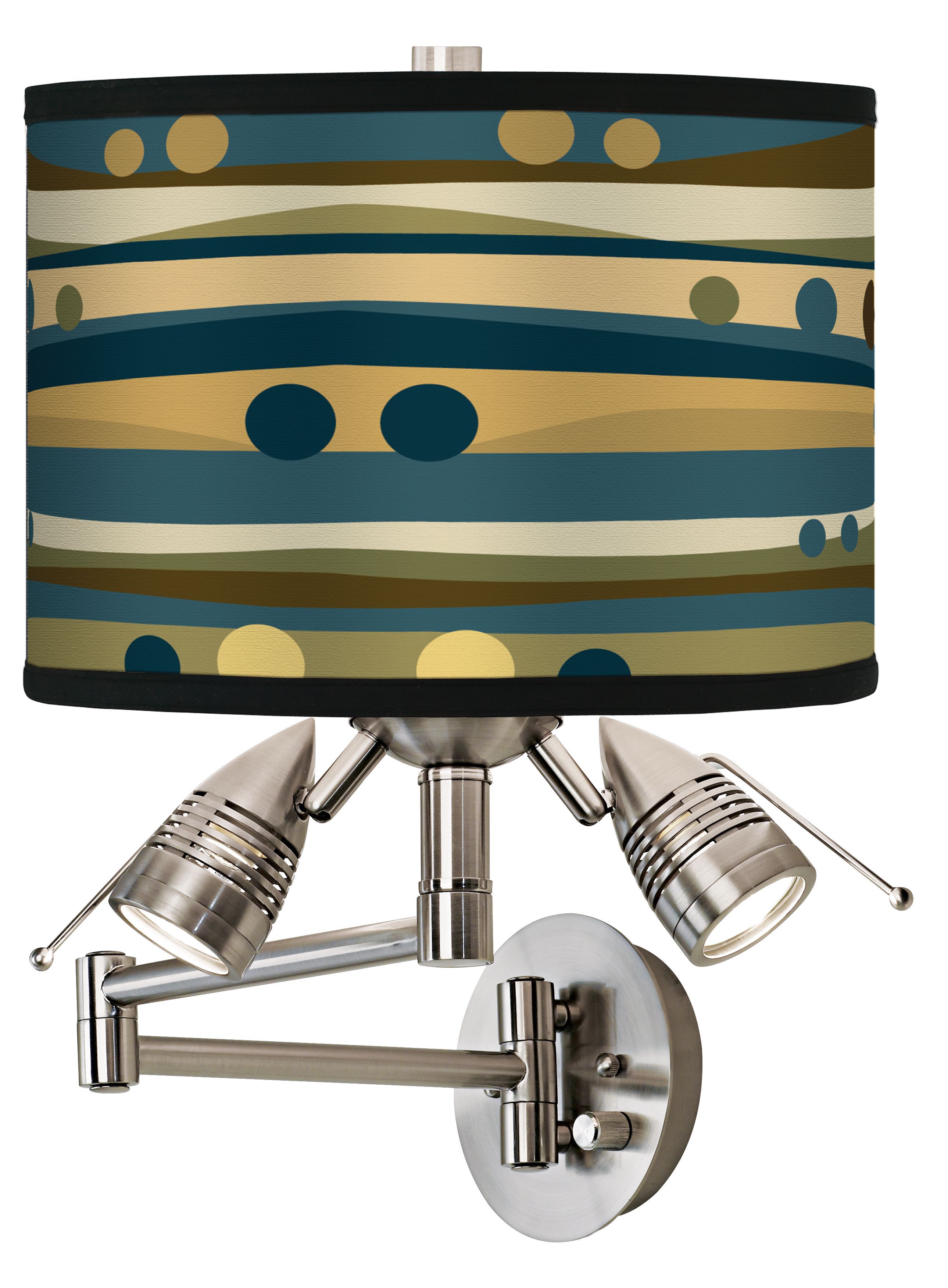 Dots and Waves Giclee Swing Arm Wall Light
