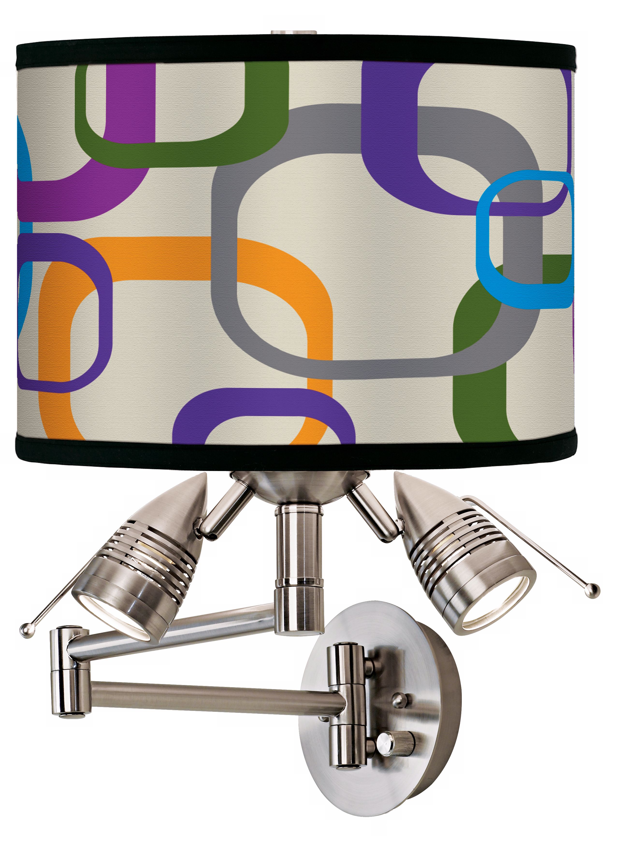 Retro Square Scramble Giclee Swing Arm Wall Light