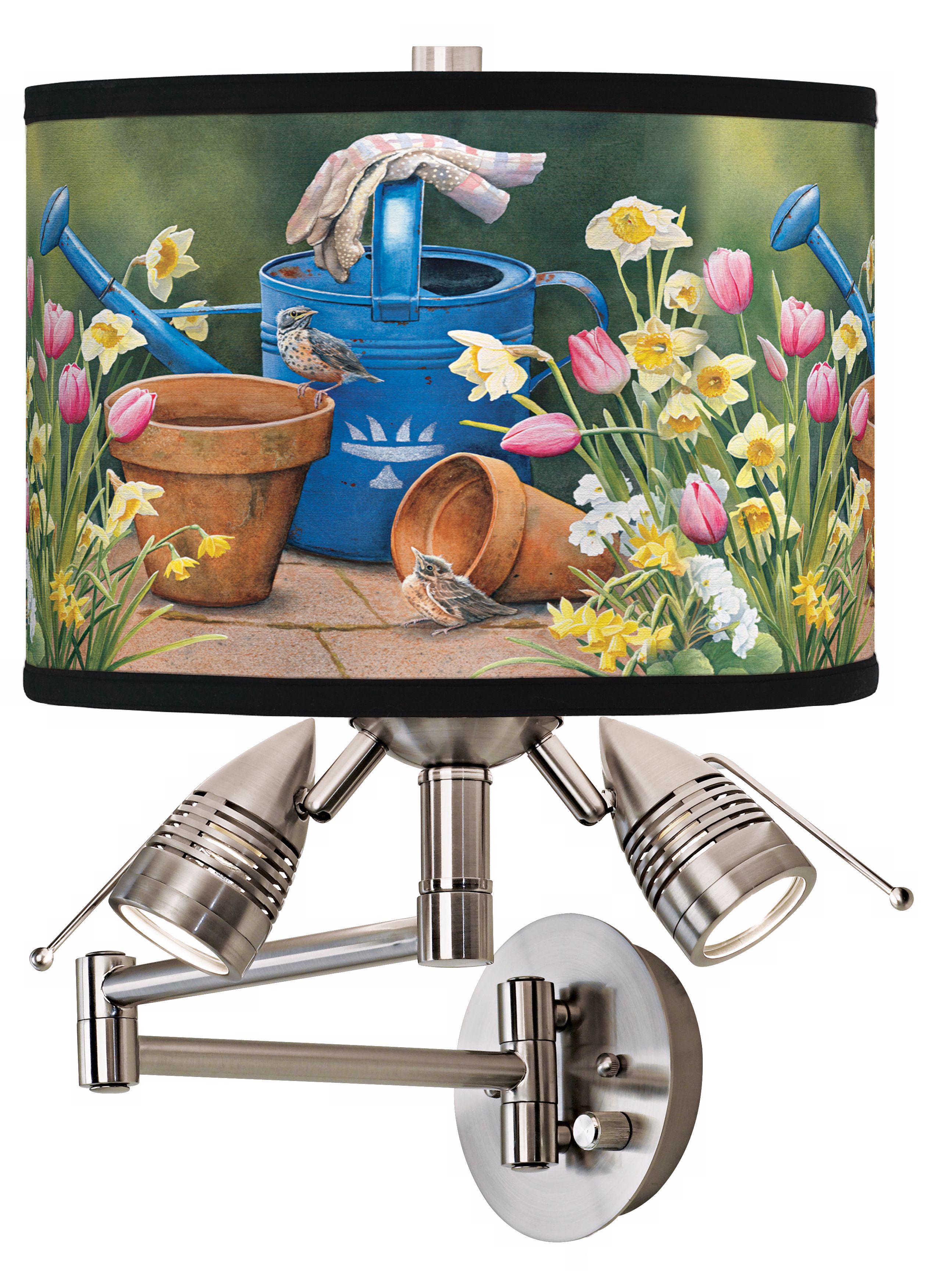Spring Garden Giclee Swing Arm Wall Light