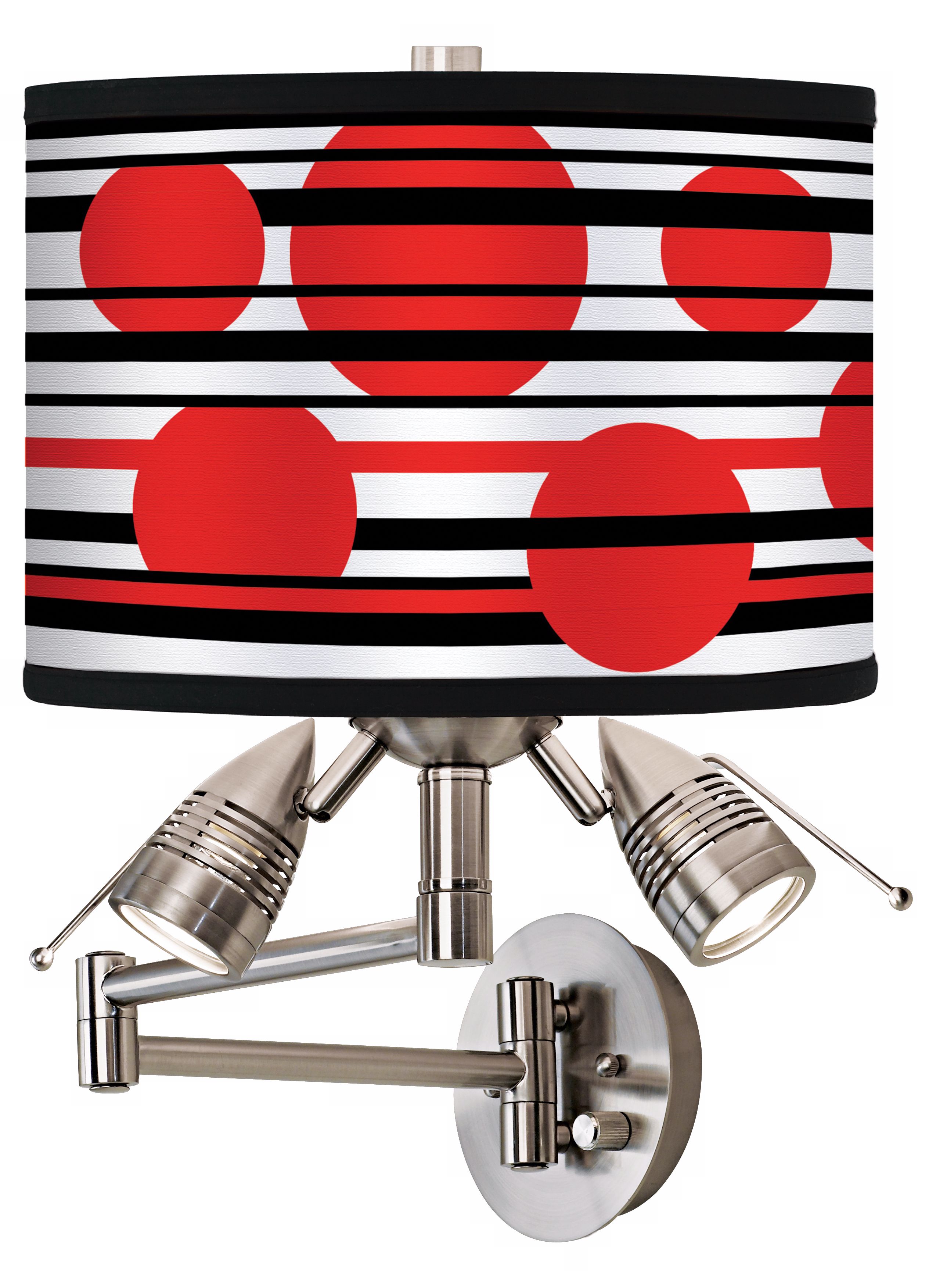Red Balls Giclee Swing Arm Wall Light