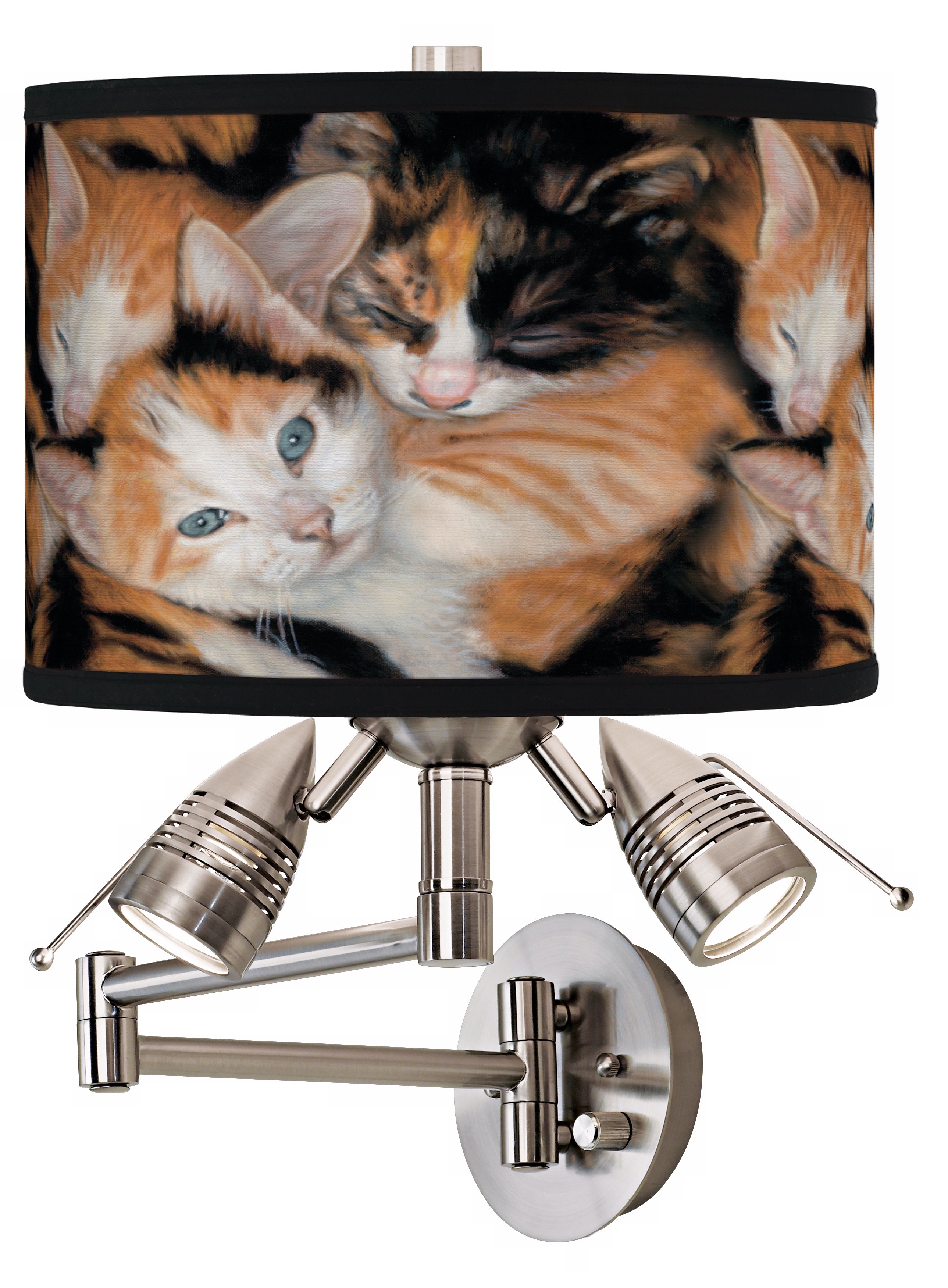 Sleeping Kittens Giclee Swing Arm Wall Light