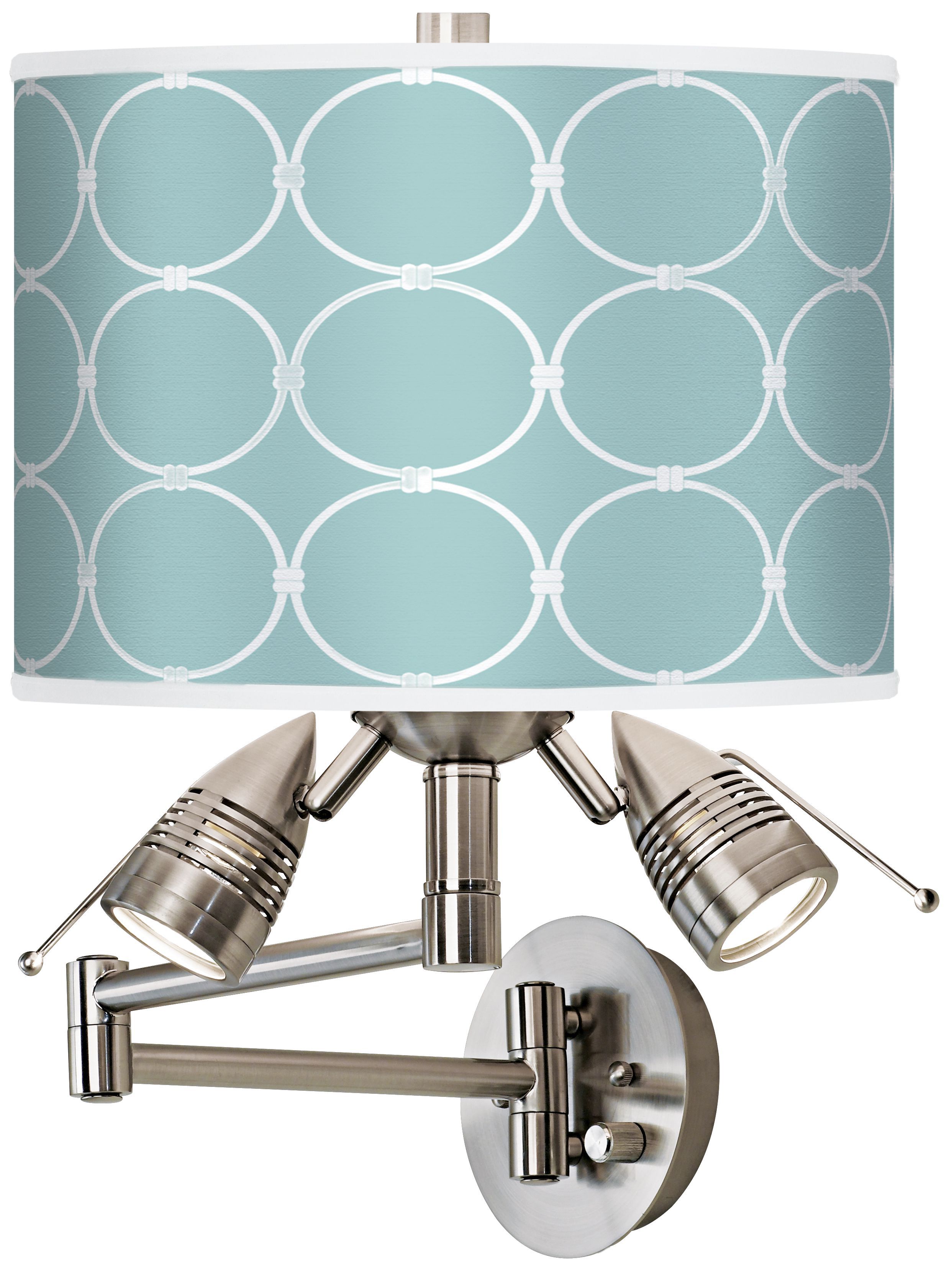 Aqua Interlace Giclee Swing Arm Wall Light
